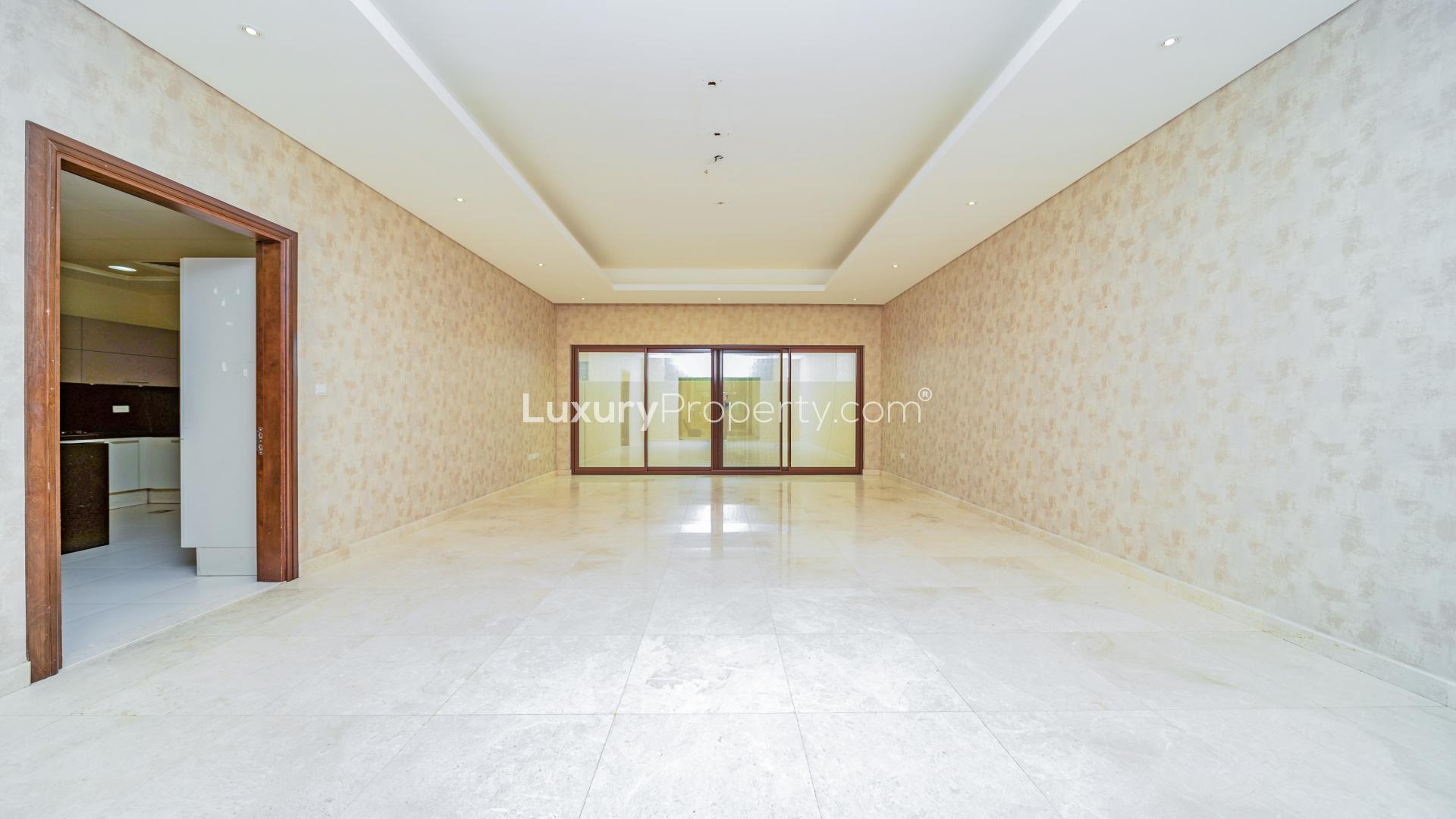 Spacious living room with large windows in Meydan villa for rent, LP13998