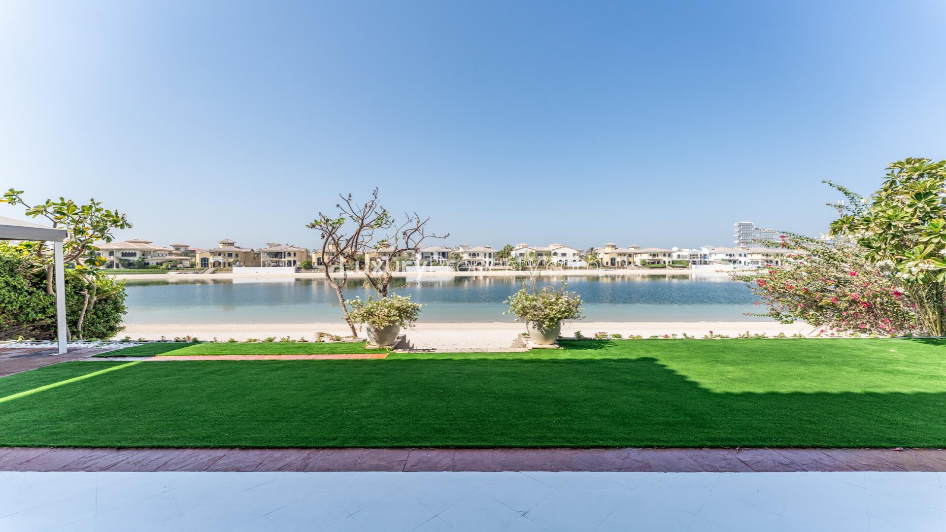 Luxurious Mediterranean villa interior with marble floors and sea views, Palm Jumeirah