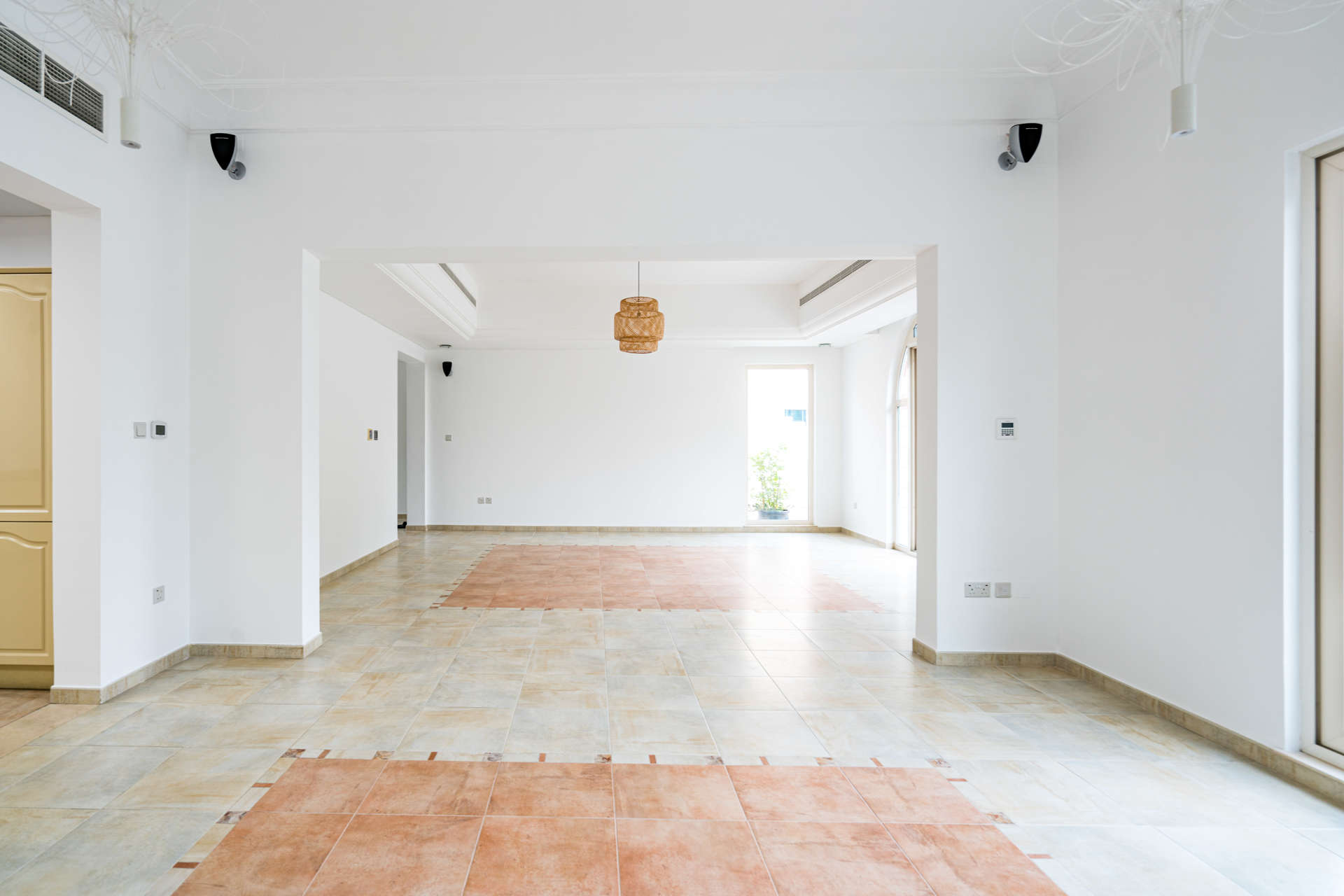 Spacious living area in 5-bedroom villa for rent, Victory Heights, Dubai Sports City