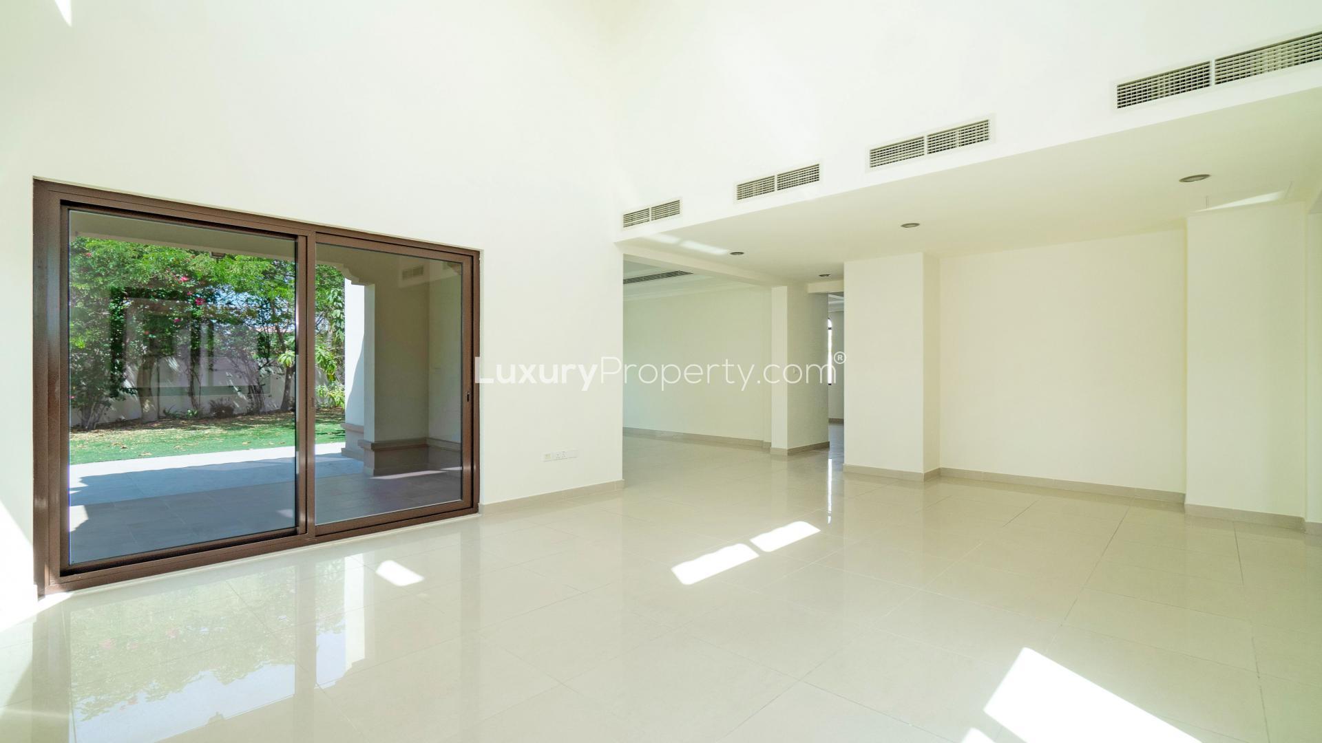 Luxurious 5-bedroom Rosa Villa exterior in Arabian Ranches 2, available for rent