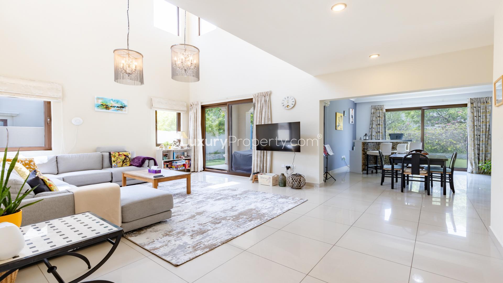 Stunning 5-bedroom villa exterior with garden in Arabian Ranches 2, Rosa community