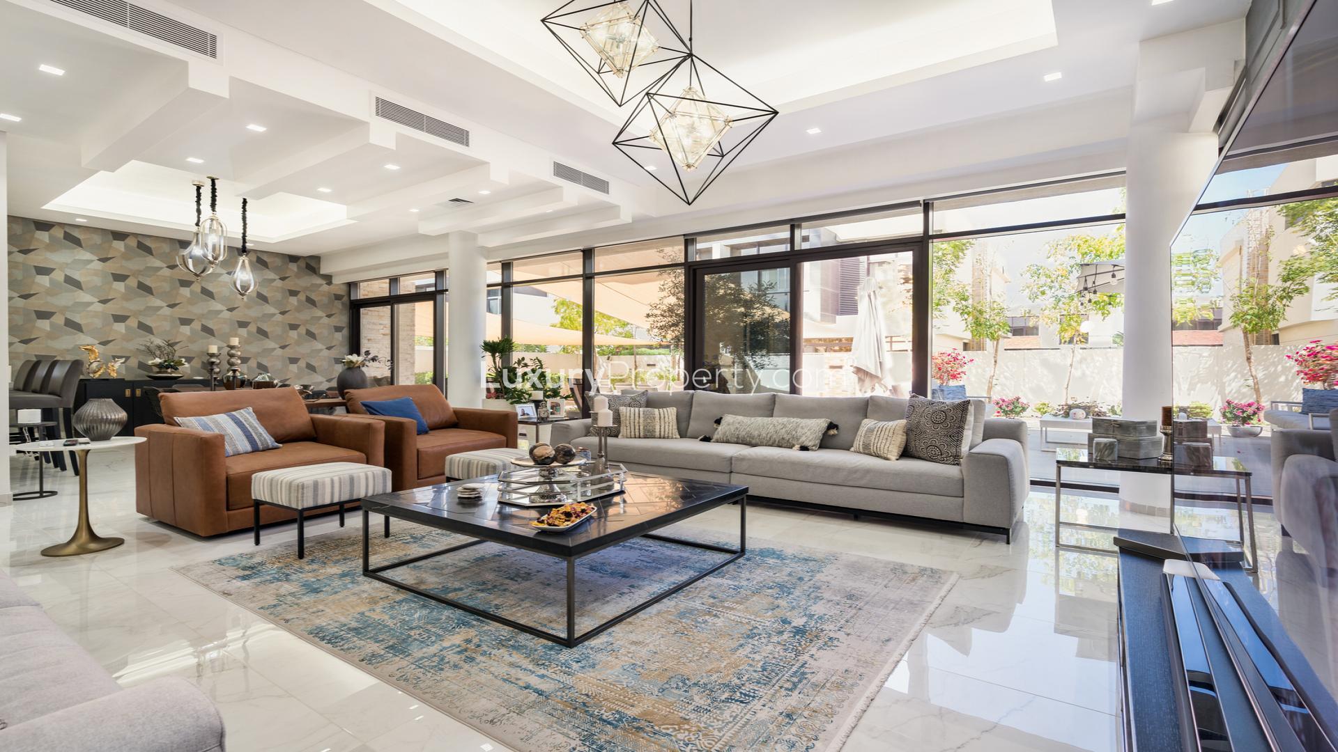 Exterior of luxury 5-bedroom villa for rent in The Field, Damac Hills