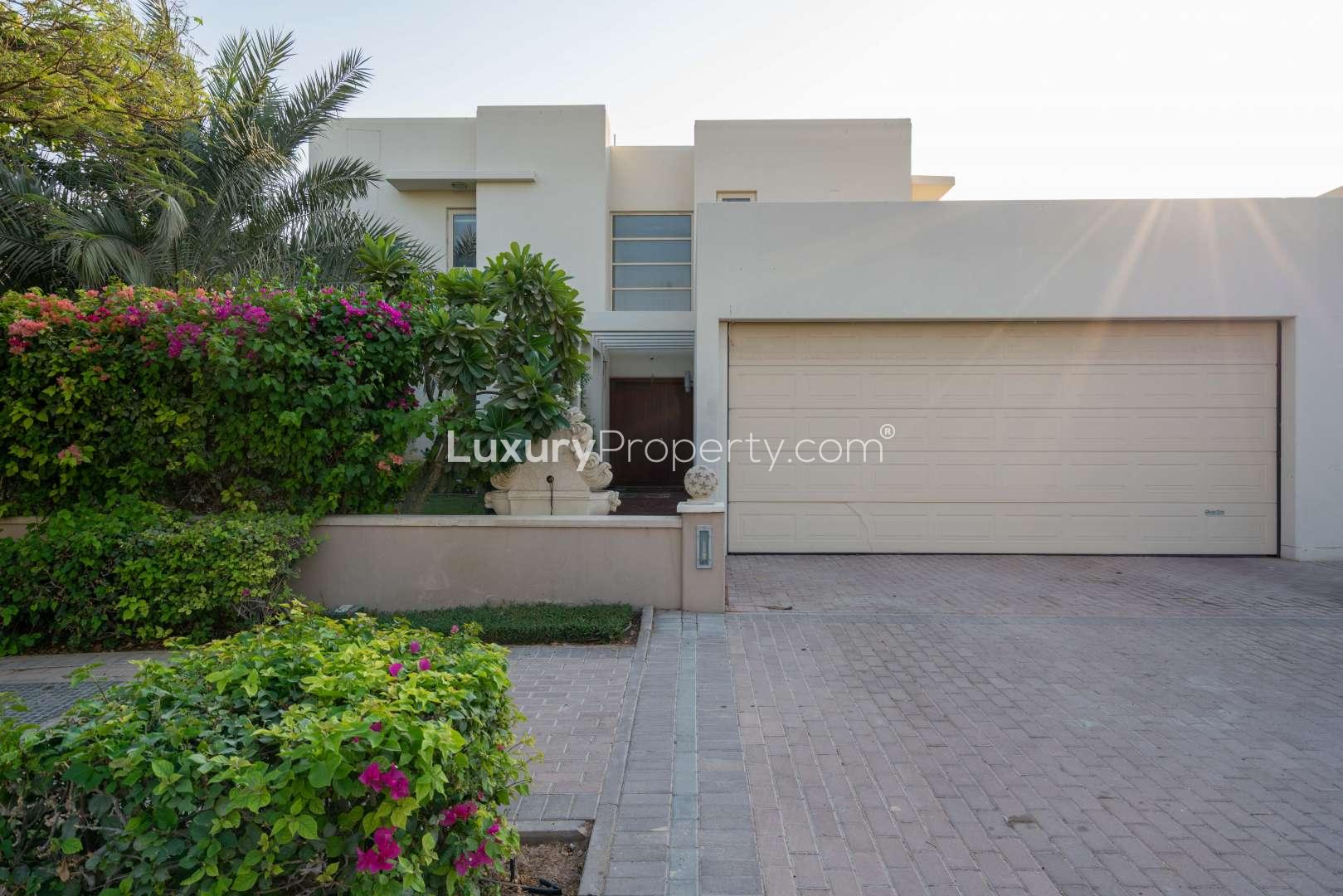 Balcony view of garden in Type 3 Villa, Saheel 1, Arabian Ranches for rent