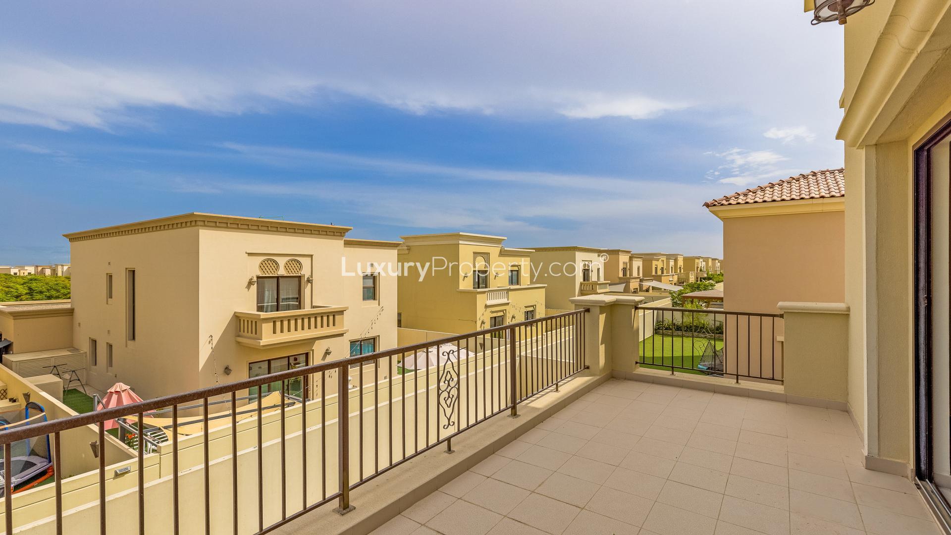 Spacious living room in five-bedroom villa, Arabian Ranches 2, Samara, available for rent