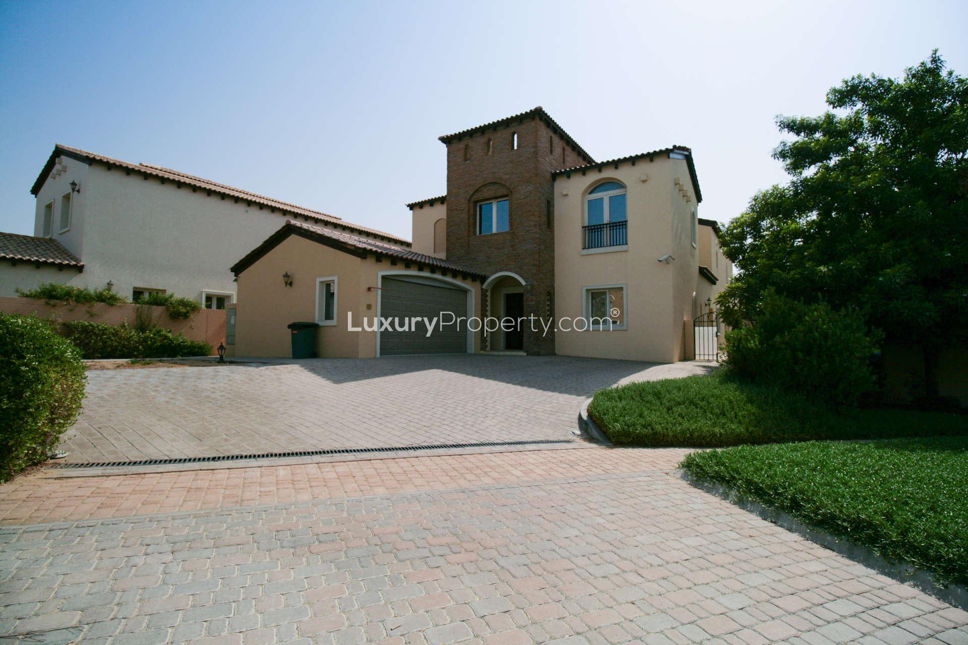 Empty room with tiled floor and window in luxury villa, Sienna Lakes, Jumeirah Golf Estates