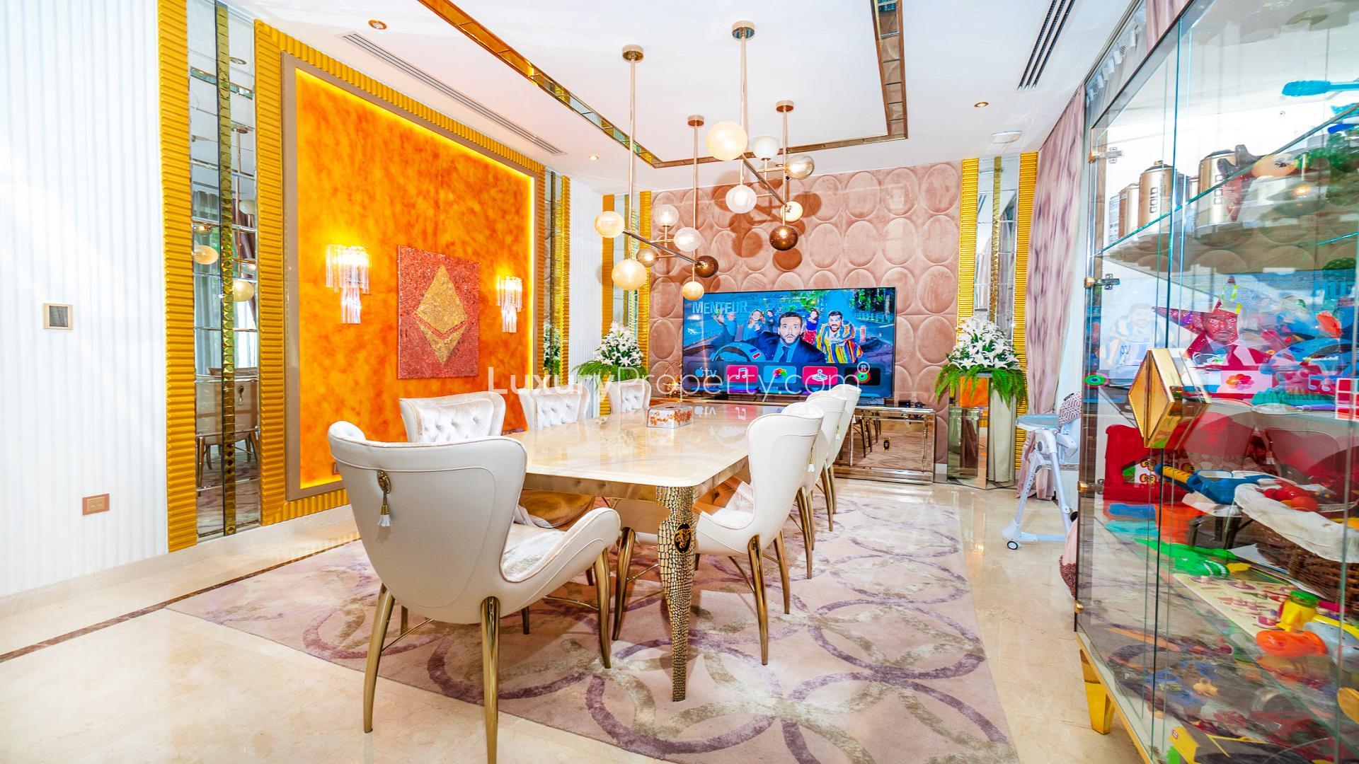 Luxurious living room in fully furnished 5-bedroom villa, Silver Springs, Damac Hills