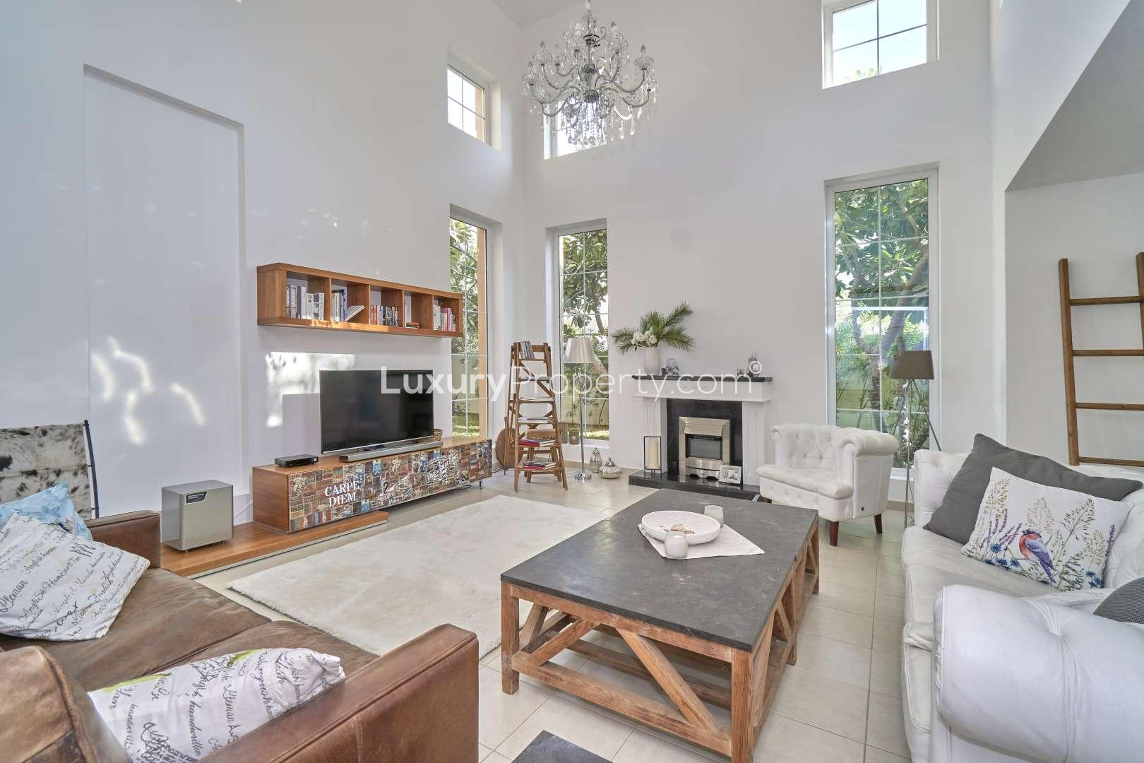 Luxurious living room in furnished 5-bedroom villa, Terra Nova, Arabian Ranches rental