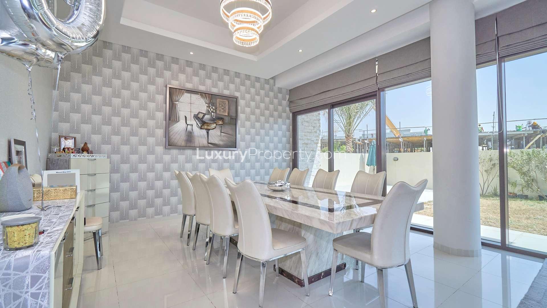 Elegant dining room in fully furnished villa for rent, Damac Hills, The Field