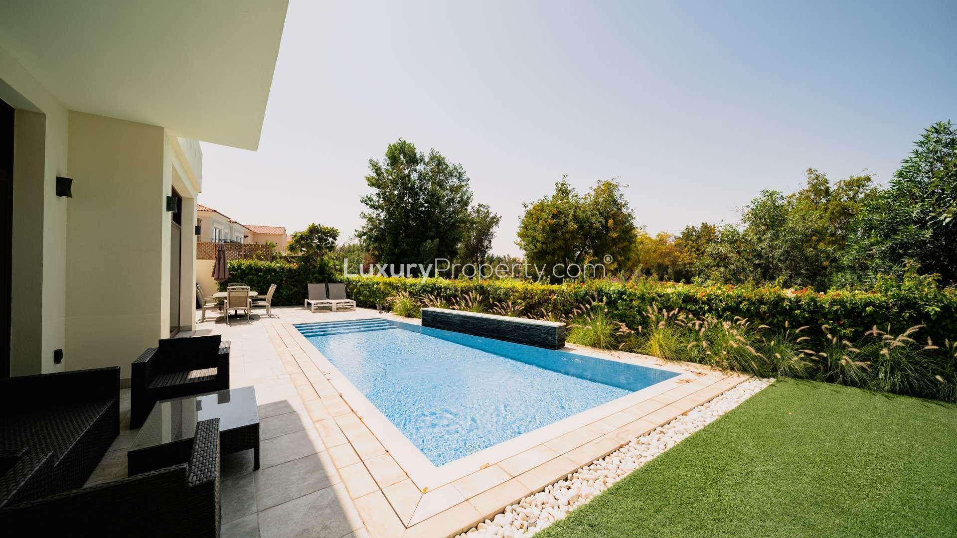 Luxurious villa with private pool and garden in Jumeirah Golf Estates, Dubai