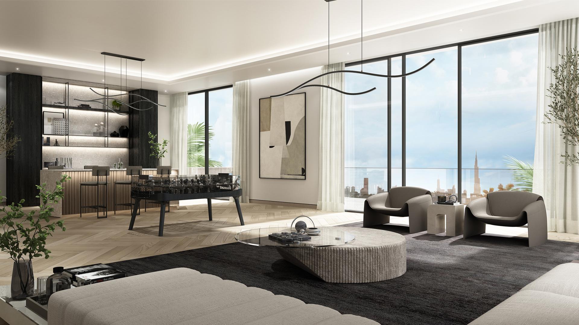 Luxurious 5-bedroom villa with lagoon views, pool, and modern design in MBR City