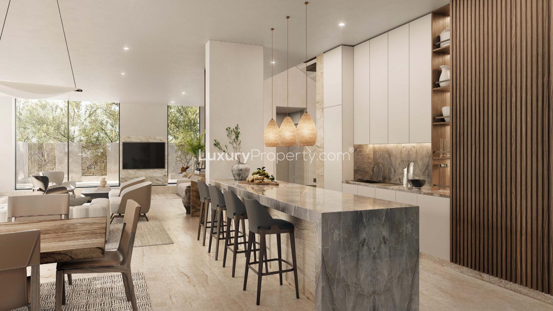 Luxurious bedroom with modern decor in 5-bedroom villa, Alaya, Tilal Al Ghaf