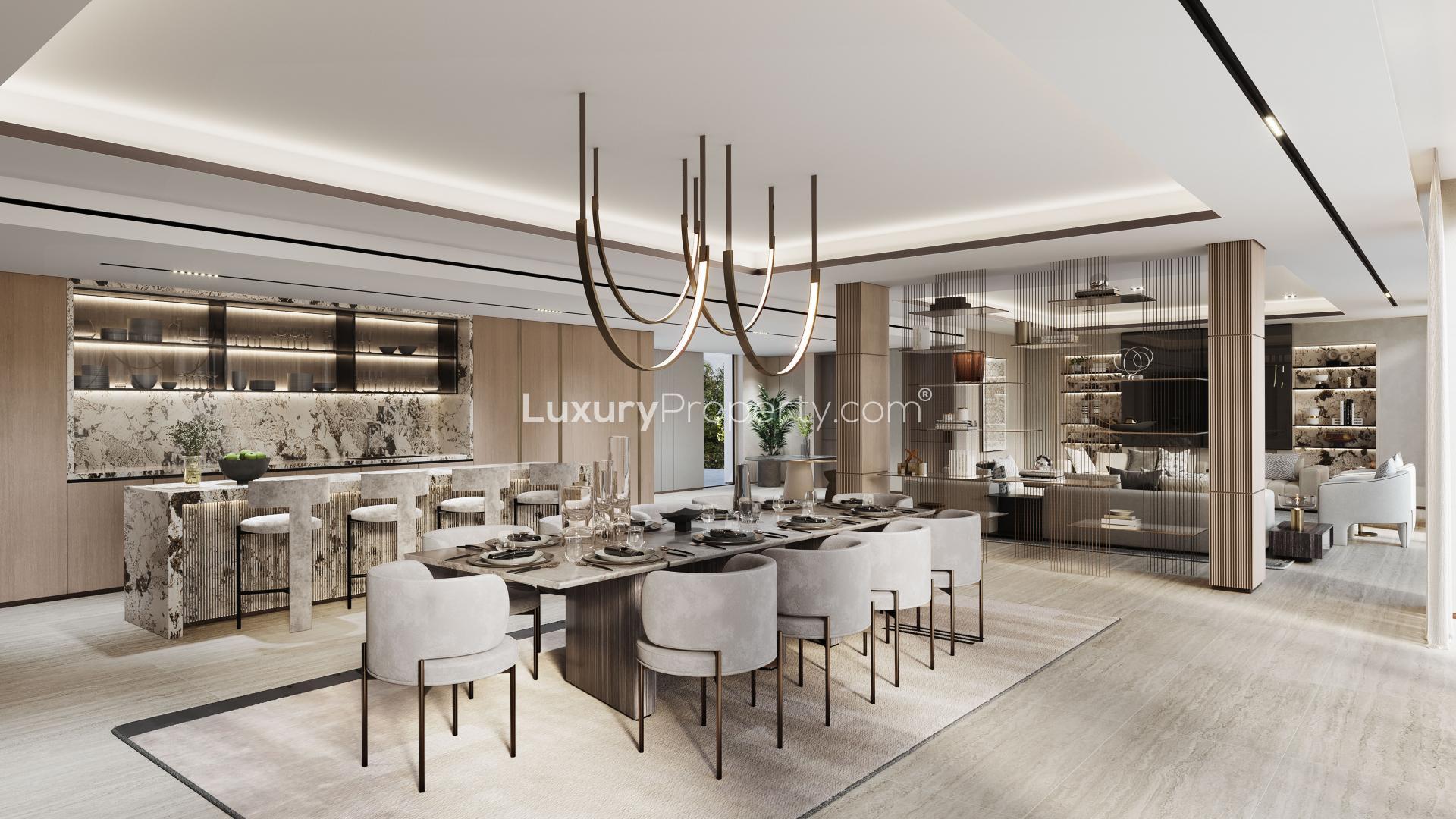 Waterfront mansion villa with private entrance in Dubai Marina's LIV Waterside community