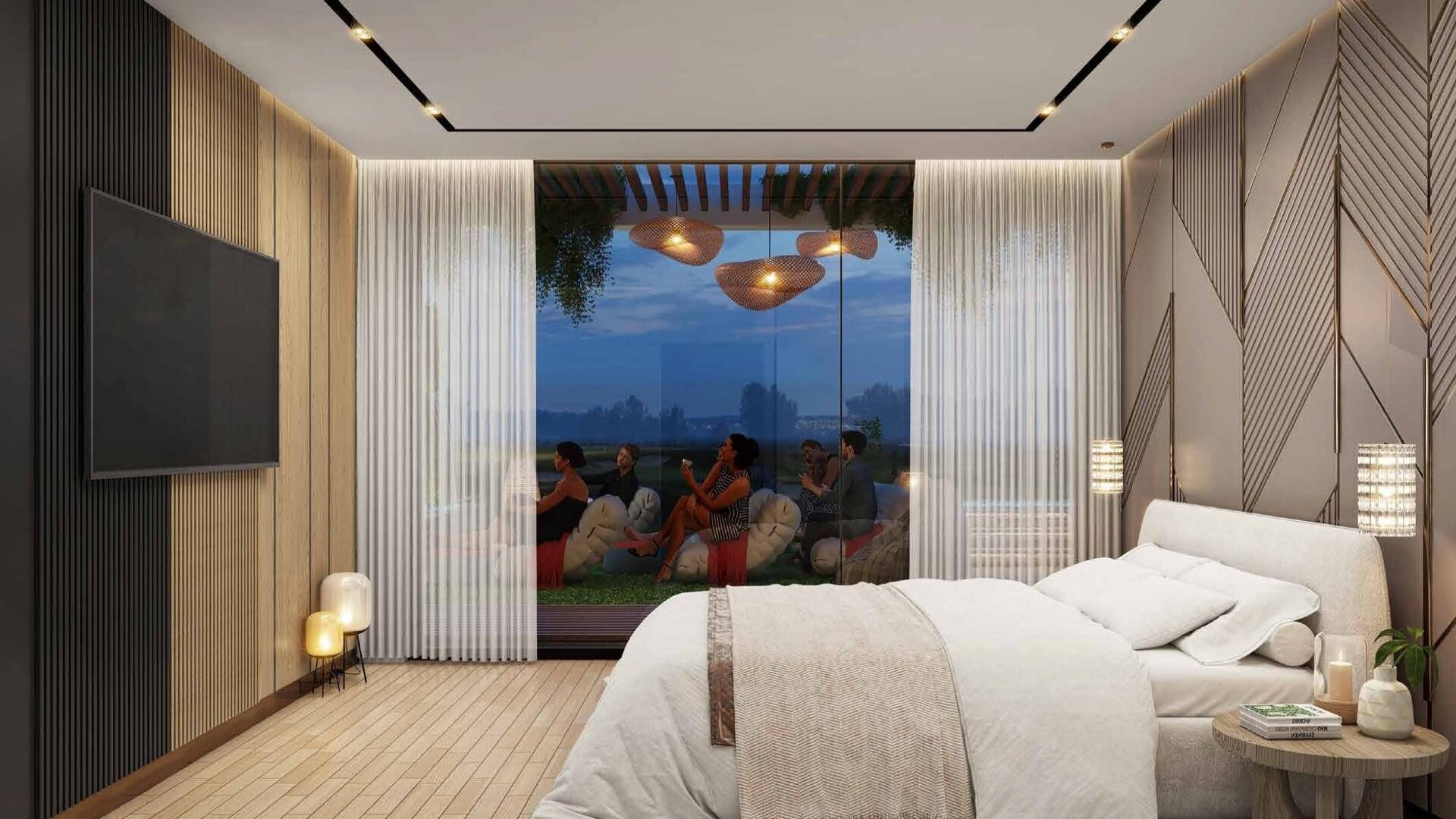 Luxury 5-bedroom villa exterior at sunset, Damac Hills 2, Park Greens community