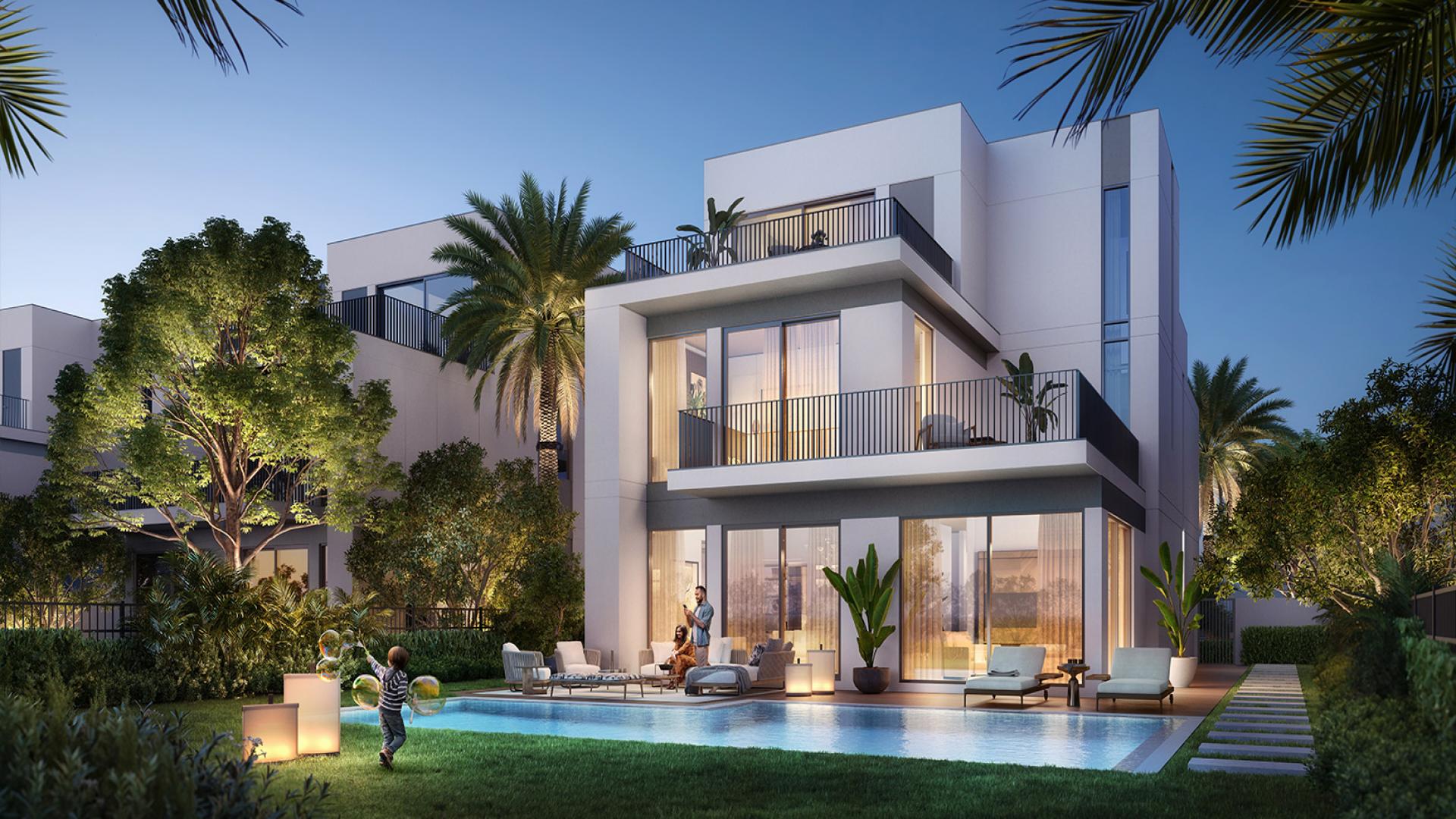 Elegant dining and living area in Fairway Villas 3, Emaar South villa for sale