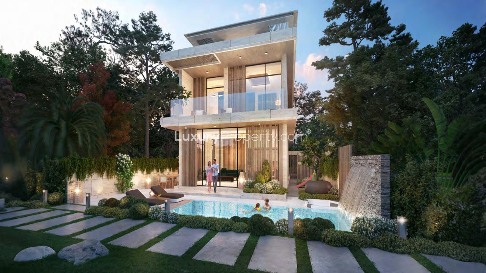 Luxurious living room in 5-bedroom villa at DAMAC Hills, Damac Autograph Collection