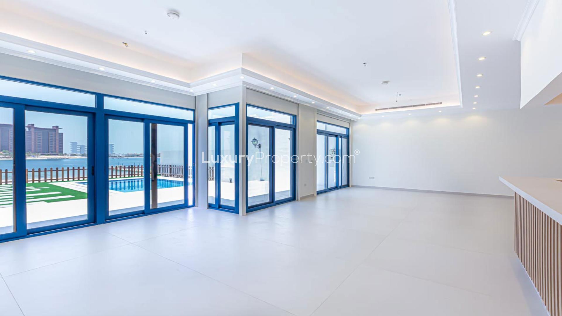 Upgraded beachfront villa with pool in Palma Residences, Palm Jumeirah, for sale