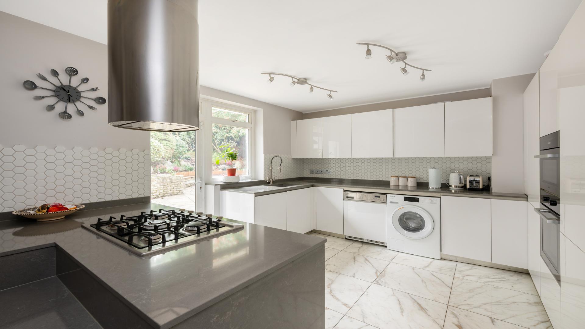 Spacious garden of 5-bedroom villa on Adelaide Road, Belsize Park, London