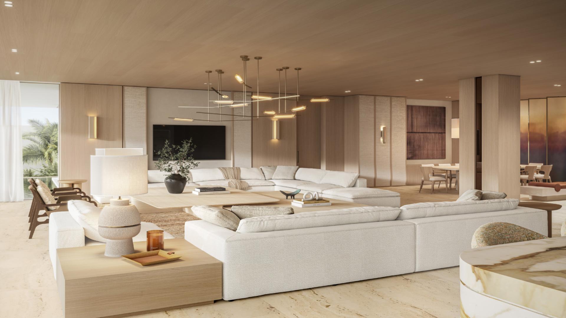 "Stunning 5-bedroom Bella Villa at Eden Hills, Dubai Hills Estate, with modern architecture.",Luxurious living room in Bella Villa, Eden Hills, Dubai Hills Estate, featuring modern decor