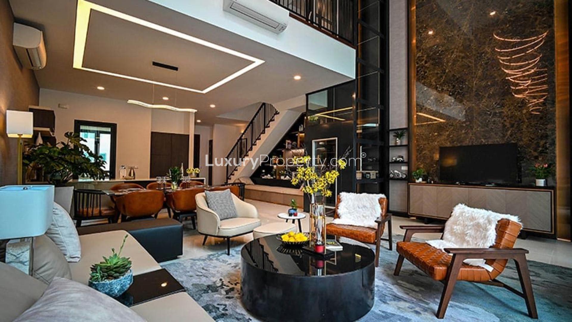 Luxurious villa with pool in Dubailand’s The Wilds, surrounded by lush greenery