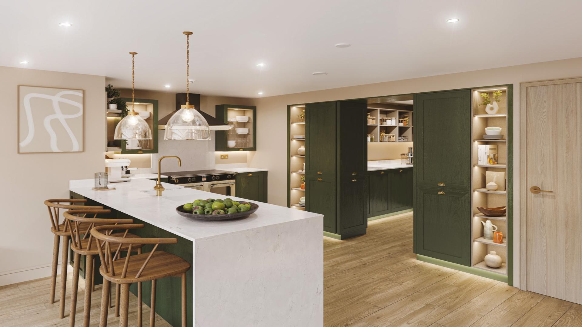 Modern kitchen and dining area in spacious Wandsworth Common villa, Southwest London