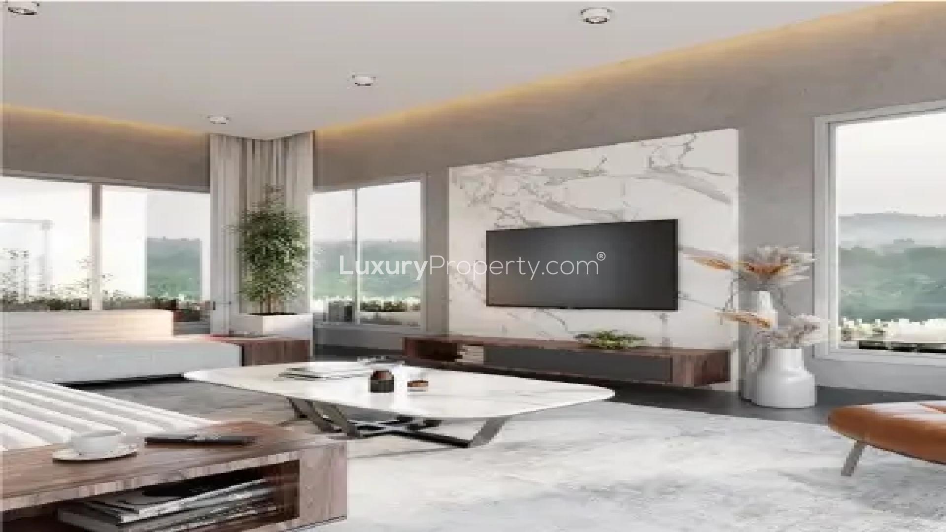 Luxurious living room in Sobha Bela Encosta Villa, featuring modern design and scenic views