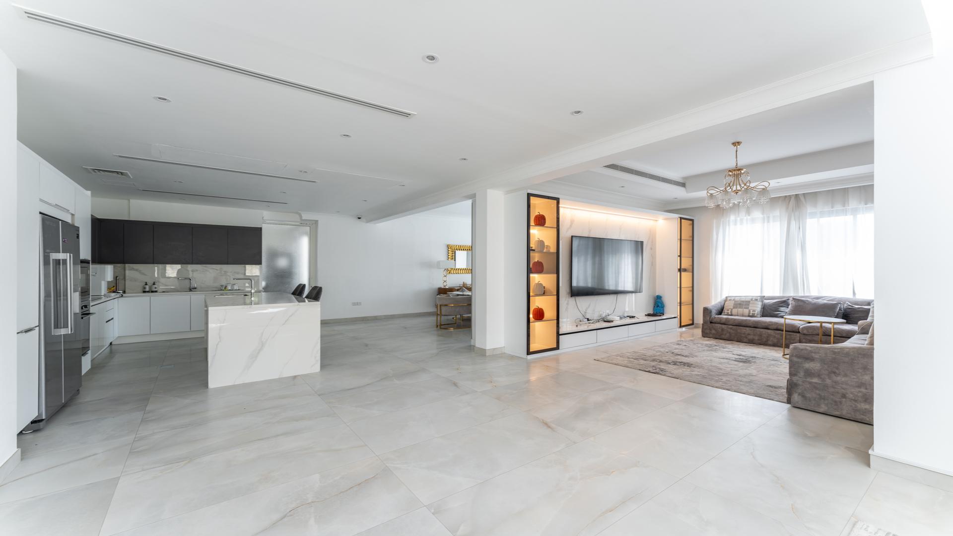 Upgraded living room in 5-bedroom villa, Rasha, Arabian Ranches 2, spacious and modern design