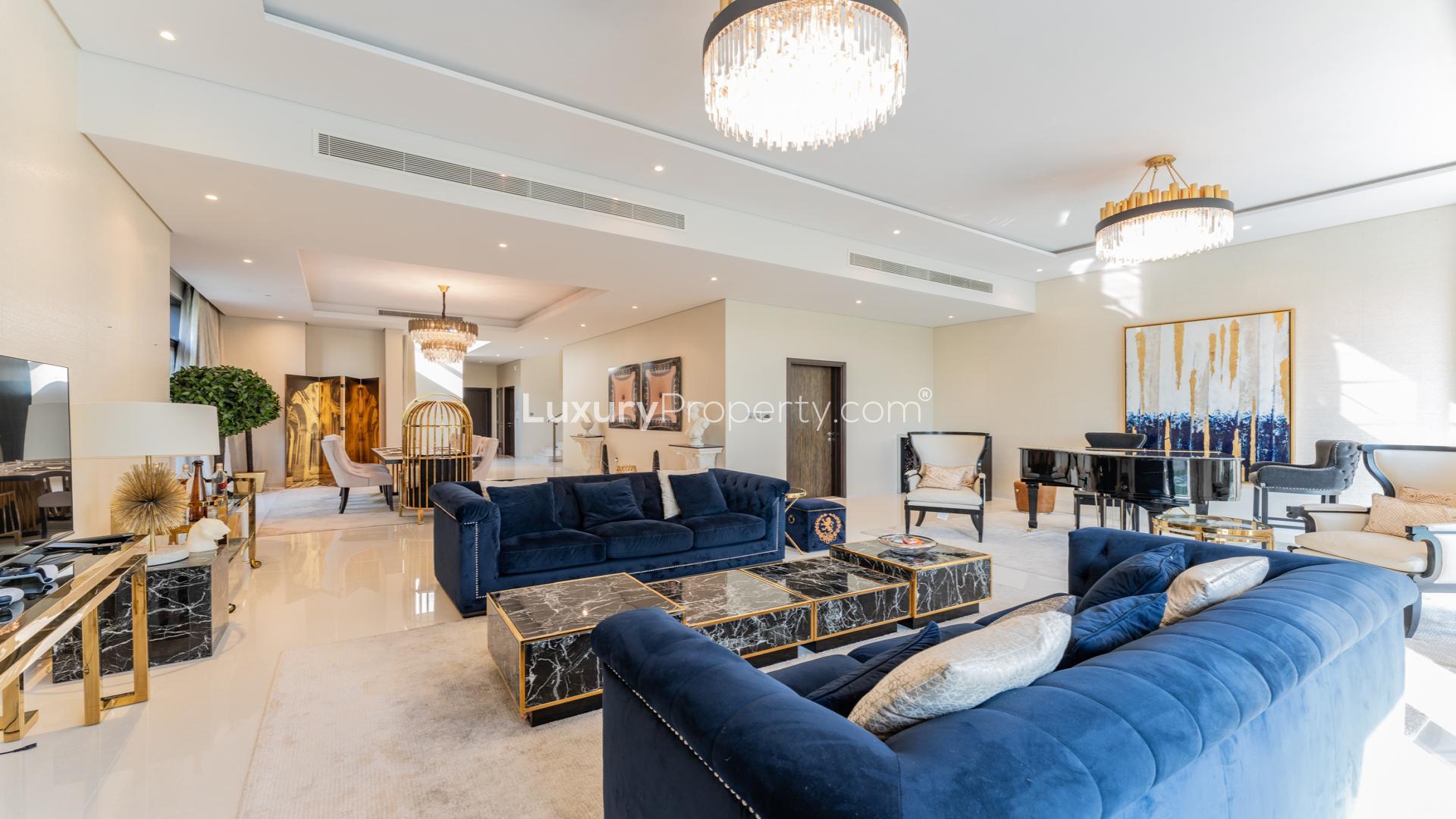 Luxury villa pool with golf course views in Silver Springs, DAMAC Hills