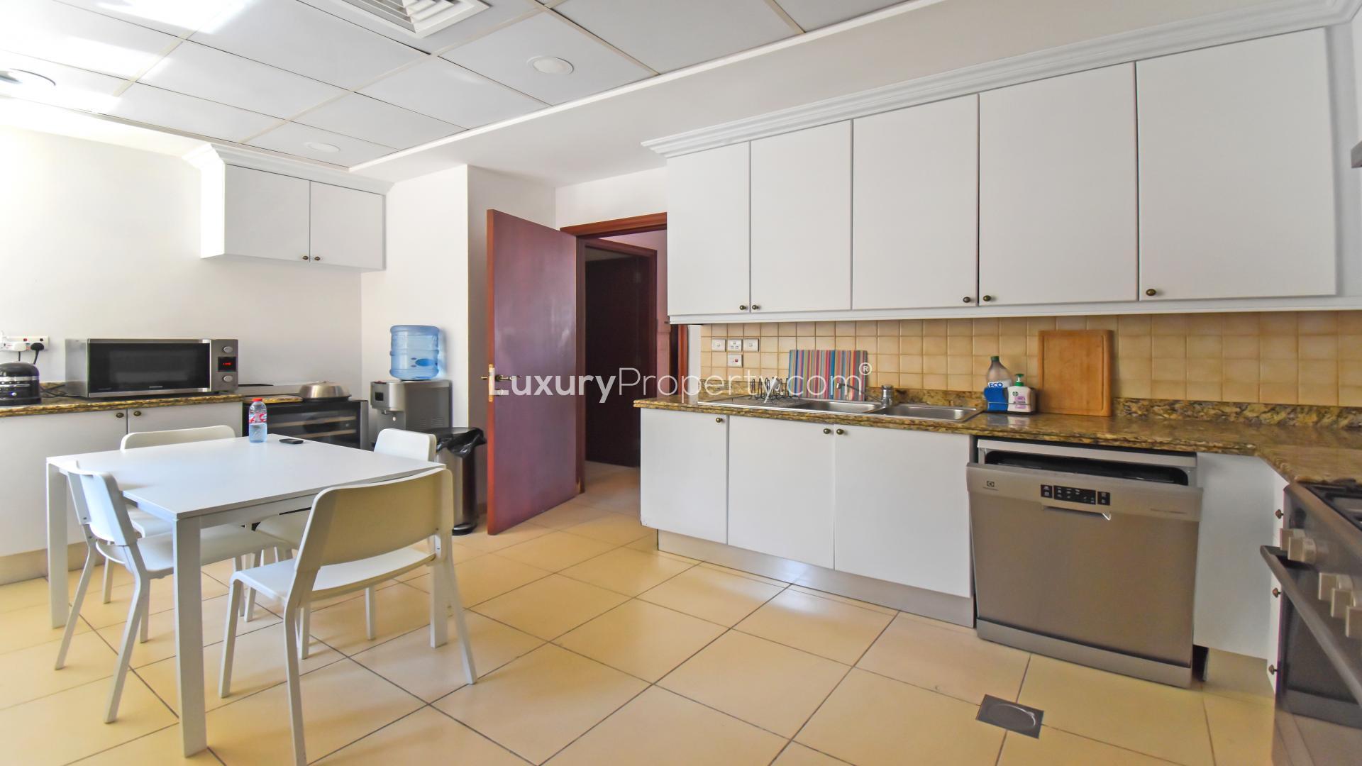 Office space in 5-bedroom villa, Al Mahra, Arabian Ranches, with garden view and modern decor