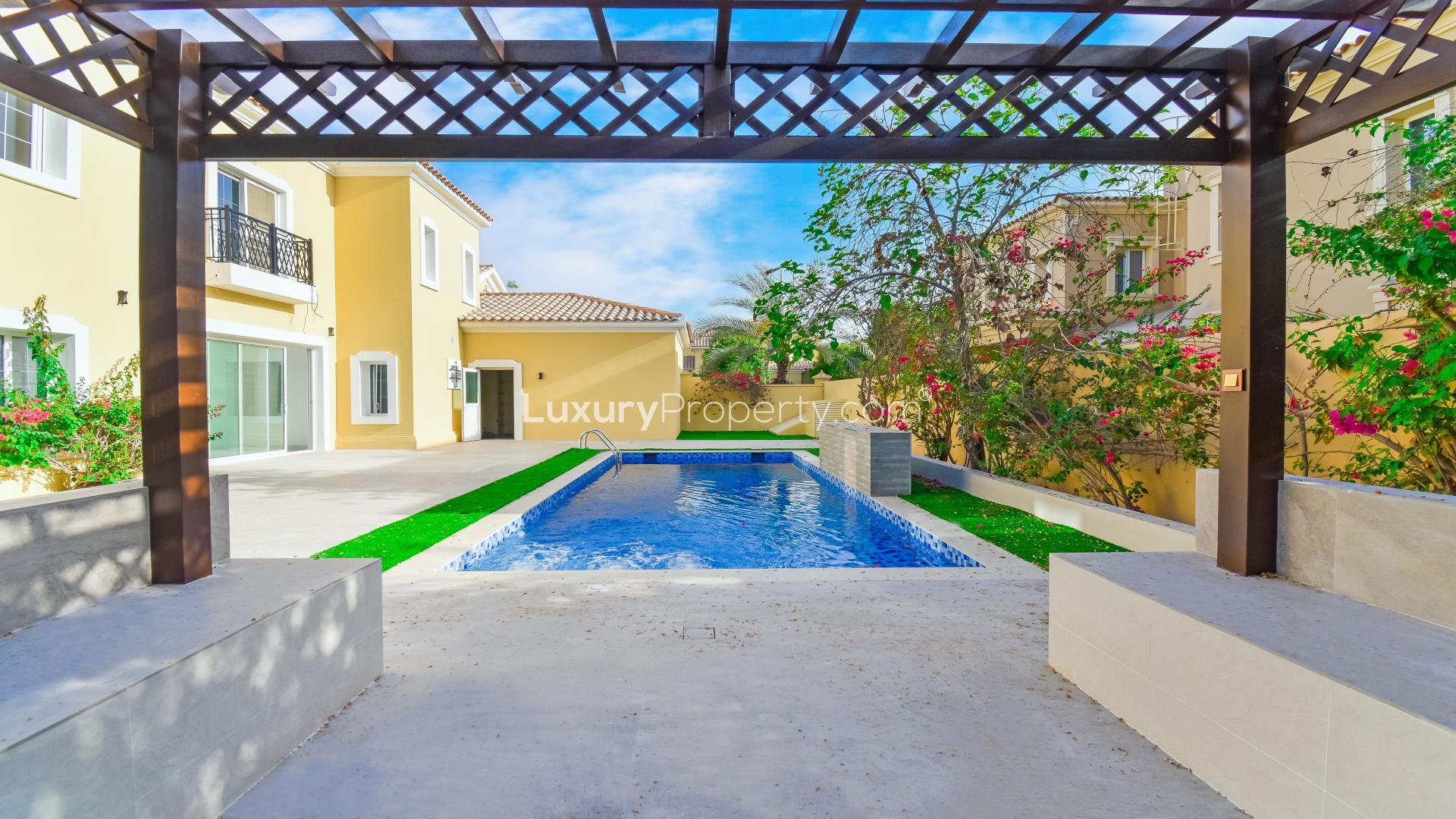 Entrance of fully upgraded 5-bedroom villa in Alvorada, Arabian Ranches, for sale