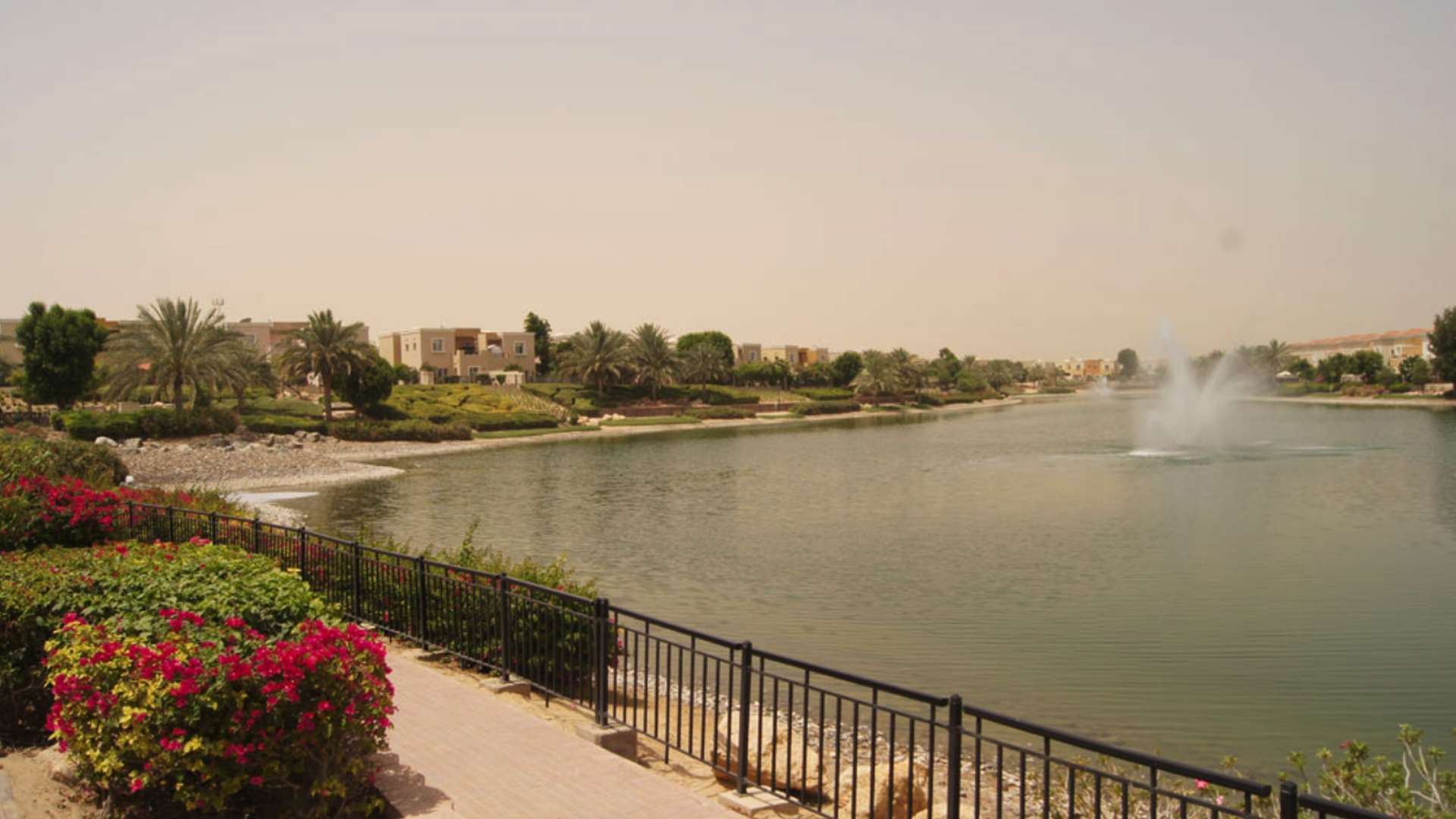 Scenic view of water feature at Aseel, Arabian Ranches, near five-bedroom villa for sale