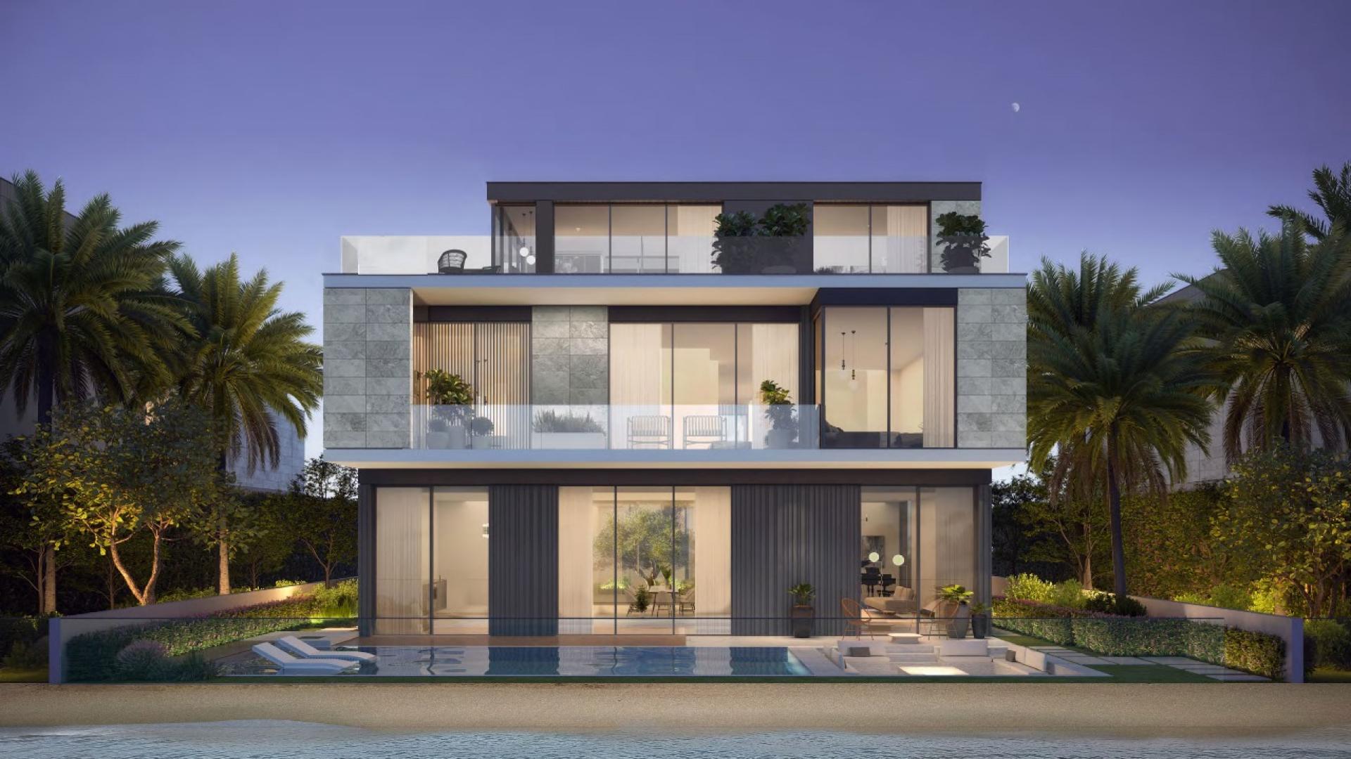 Elegant five-bedroom villa exterior with garage in District 11, Mohammed Bin Rashid City