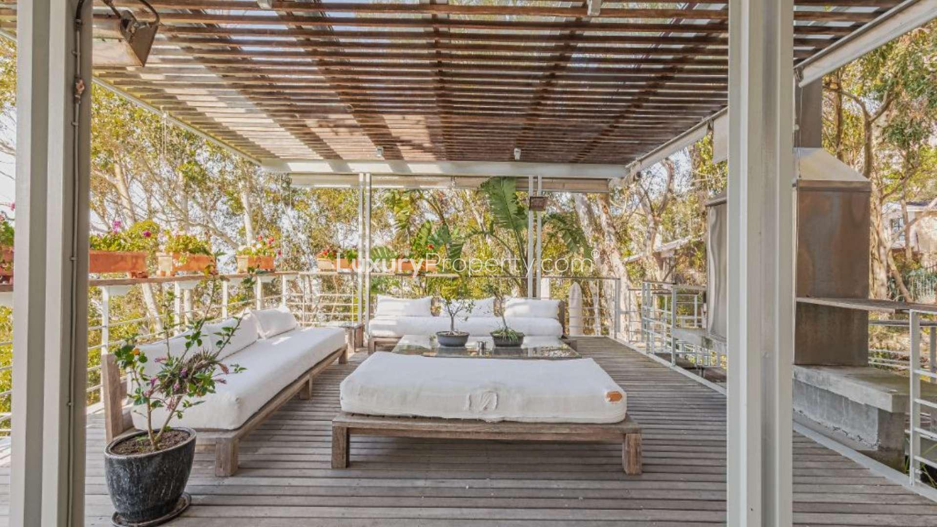 Balcony with ocean view from 5-bedroom villa for sale in Bantry Bay, Cape Town