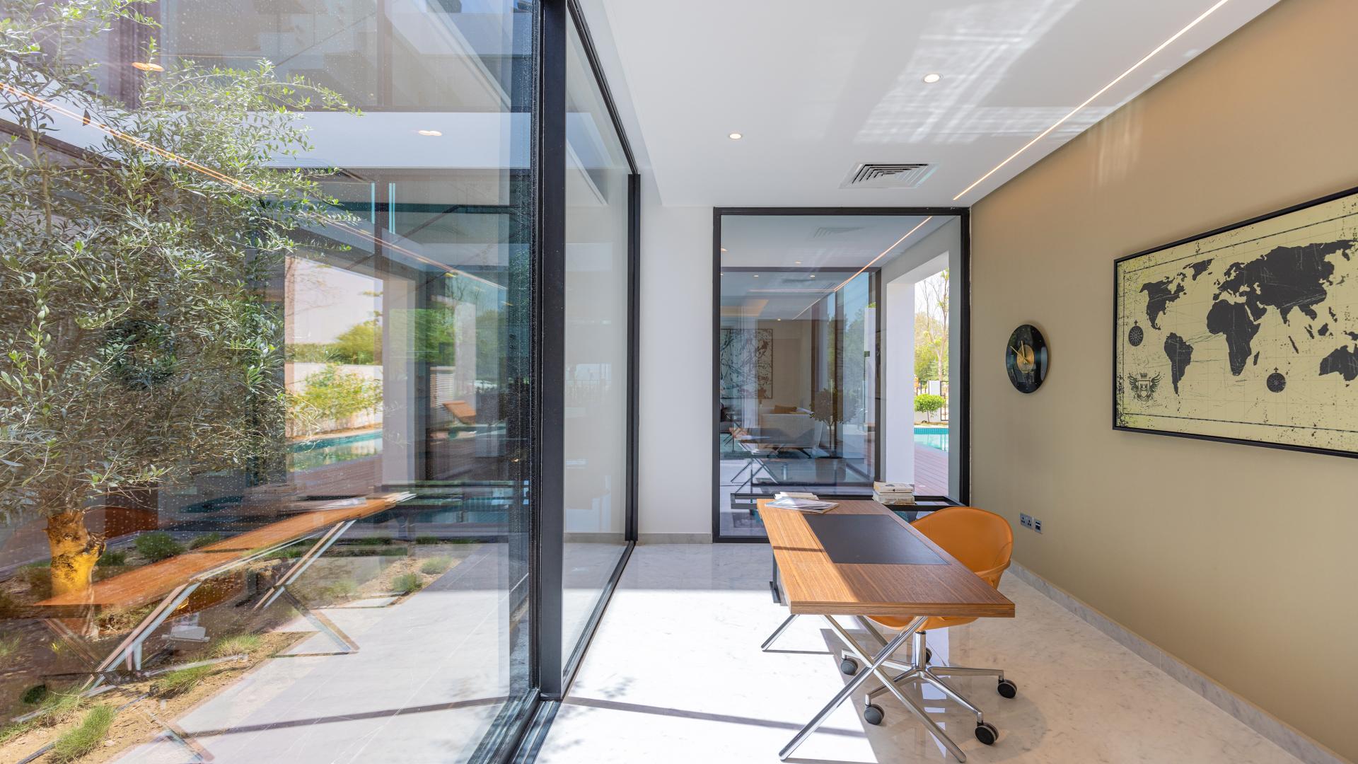 Modern staircase and hallway in Al Barari Chorisia 1 Villa, LP15233 for sale