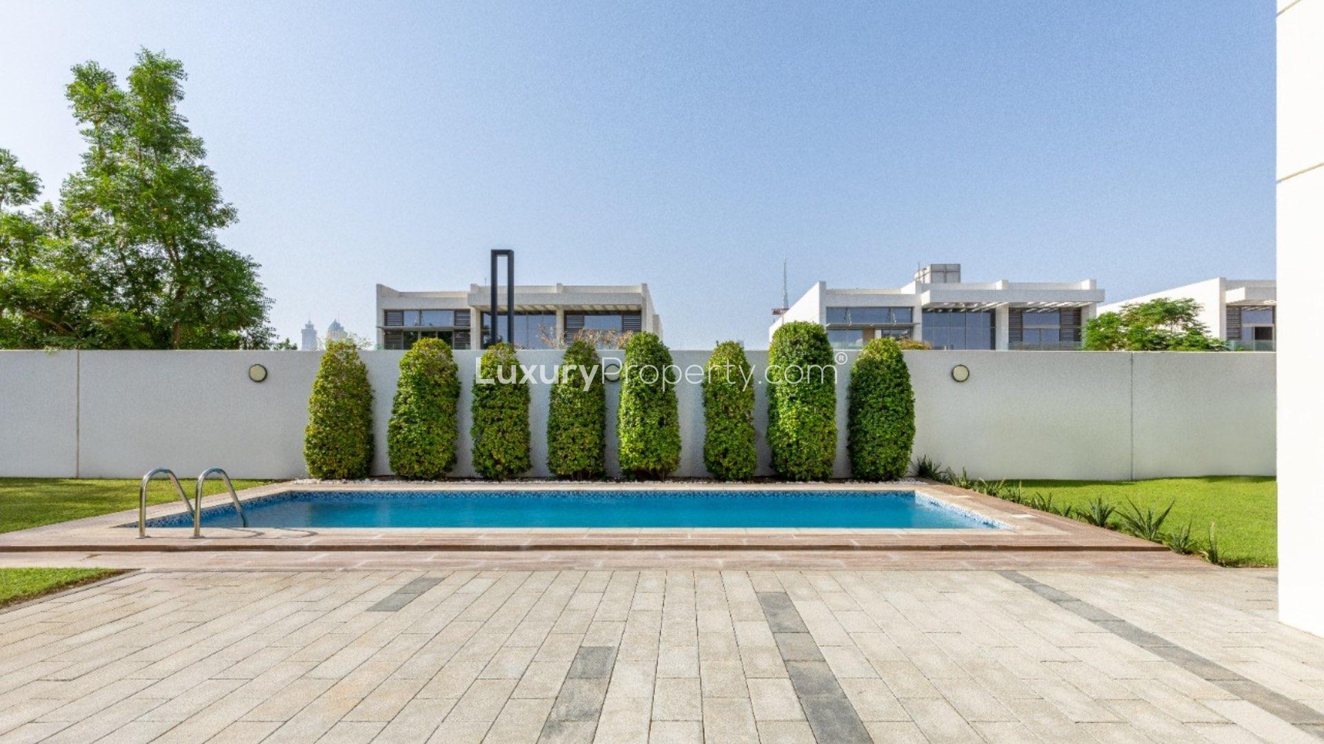 Contemporary living room in furnished villa, District One, MBR City, for sale