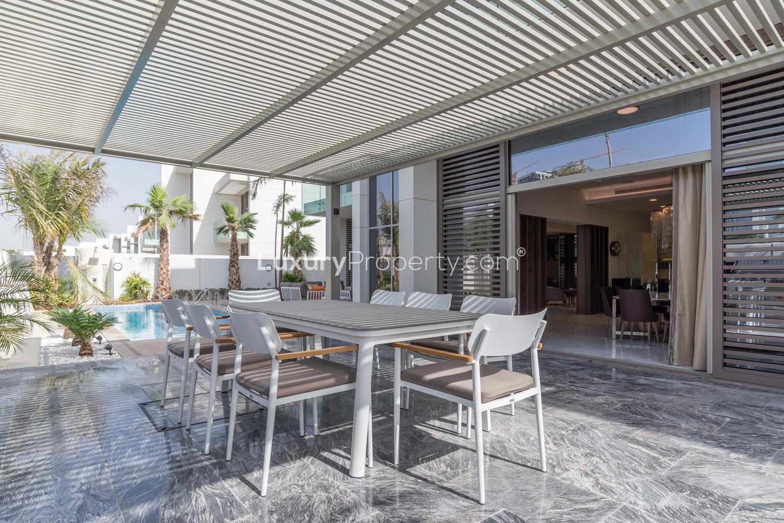 Contemporary living room in 5-bed villa, District One, MBR City, featuring modern decor