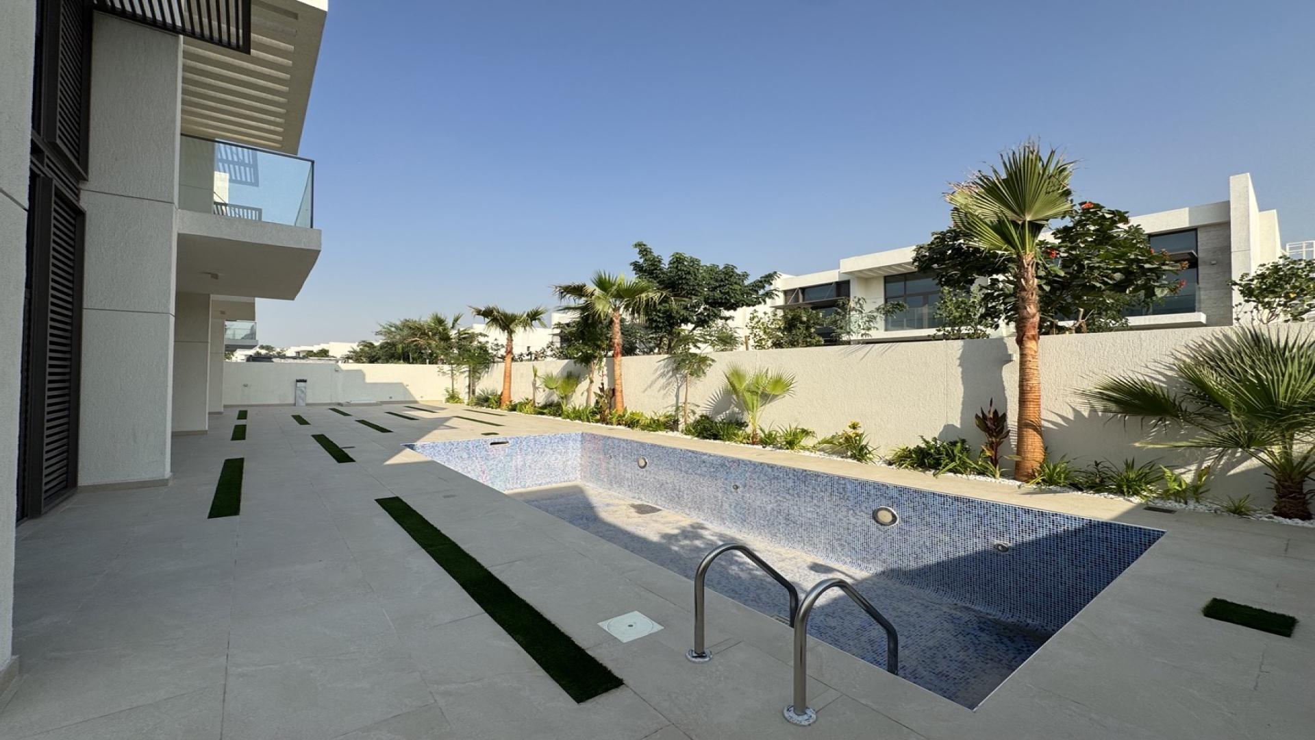 Outdoor pool area of 5-bedroom villa for sale in District One, MBR City, Dubai