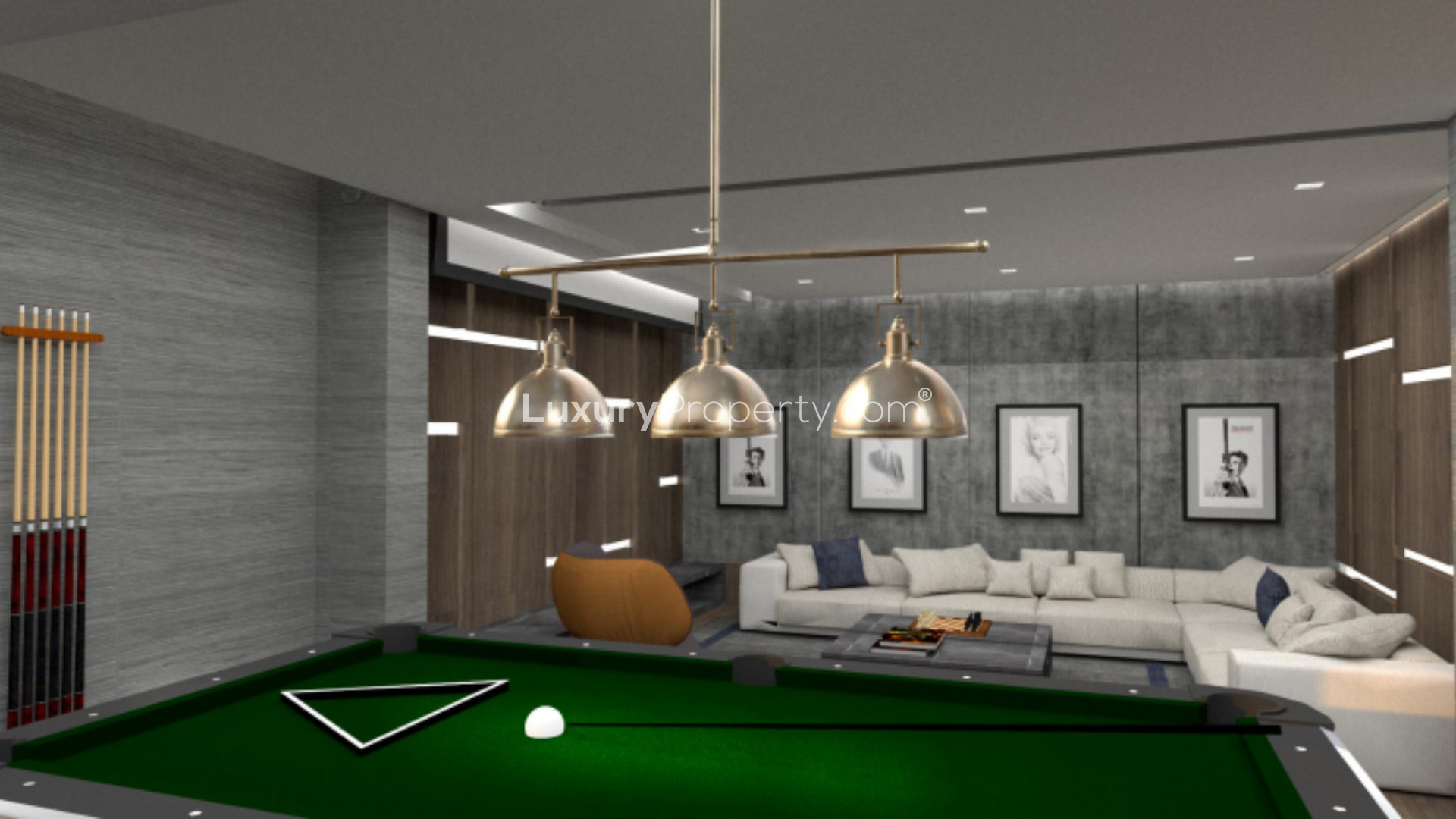 Luxurious bar and billiards room in Dubai Hills Estate 5-bedroom villa for sale