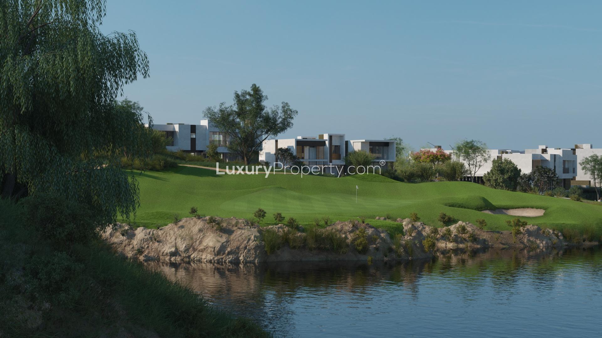 Luxurious bedroom with balcony view in Eighteen, Islamabad villa for sale