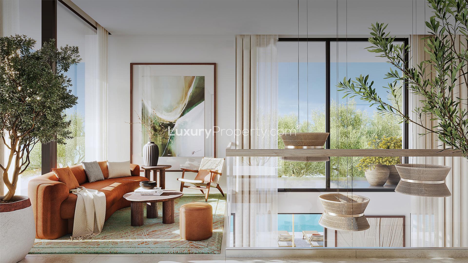 Luxurious 5-bedroom villa exterior in Farm Gardens, The Valley, with modern architecture