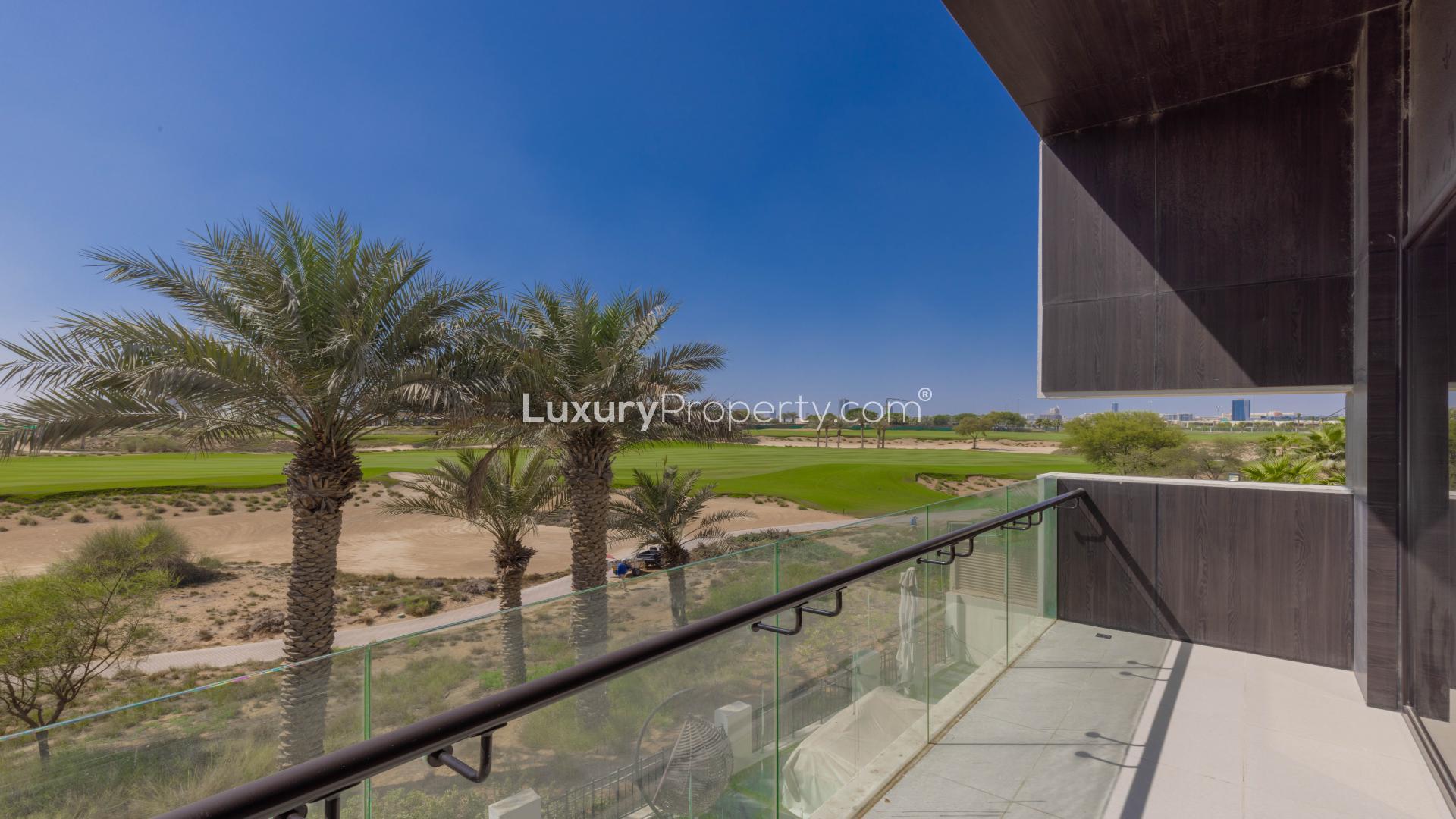Stunning Damac Hills villa with private pool, modern design, and spacious outdoor area