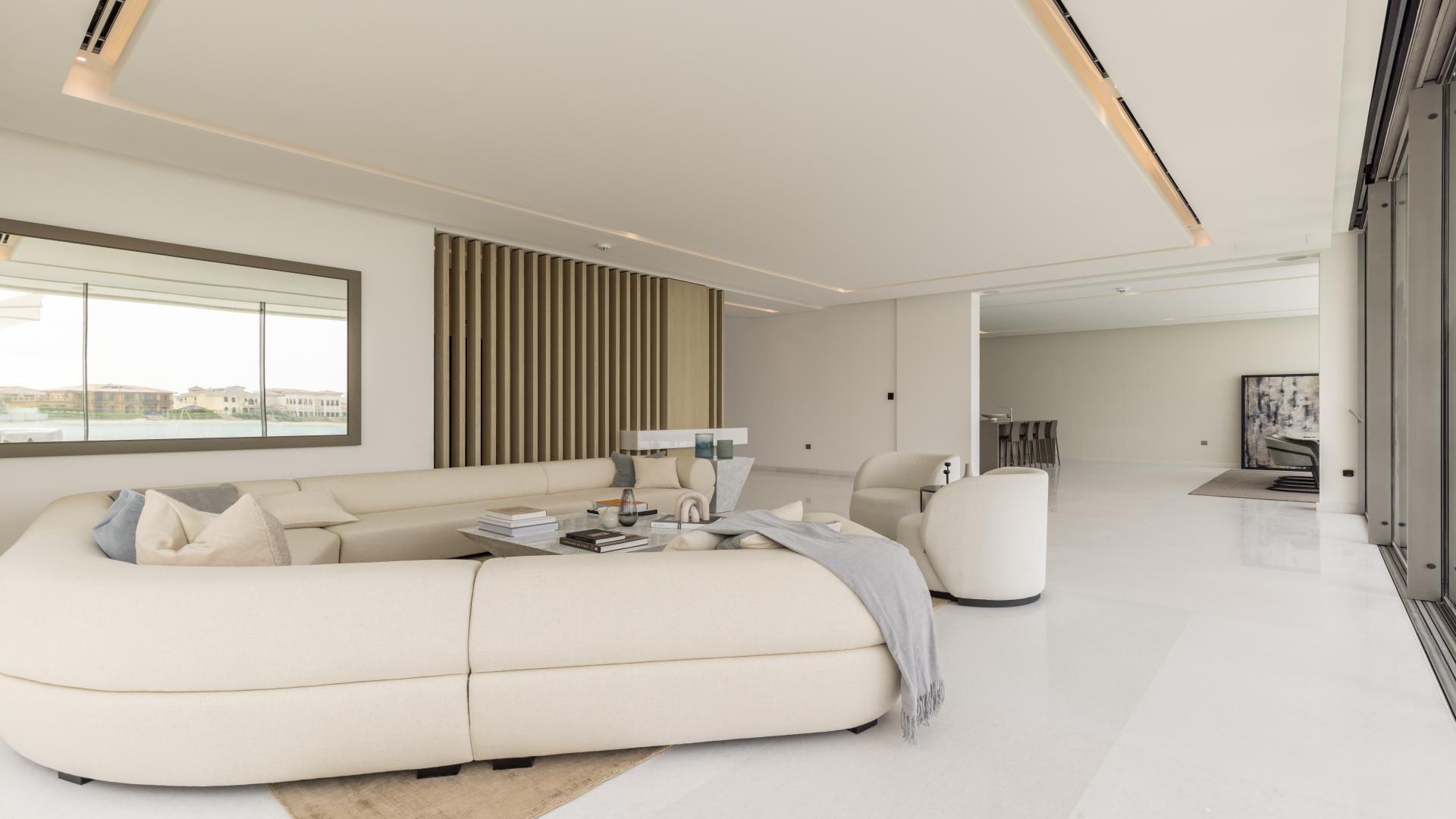 Modern entrance of 5-bedroom villa with staircase, Palm Jumeirah Garden Homes