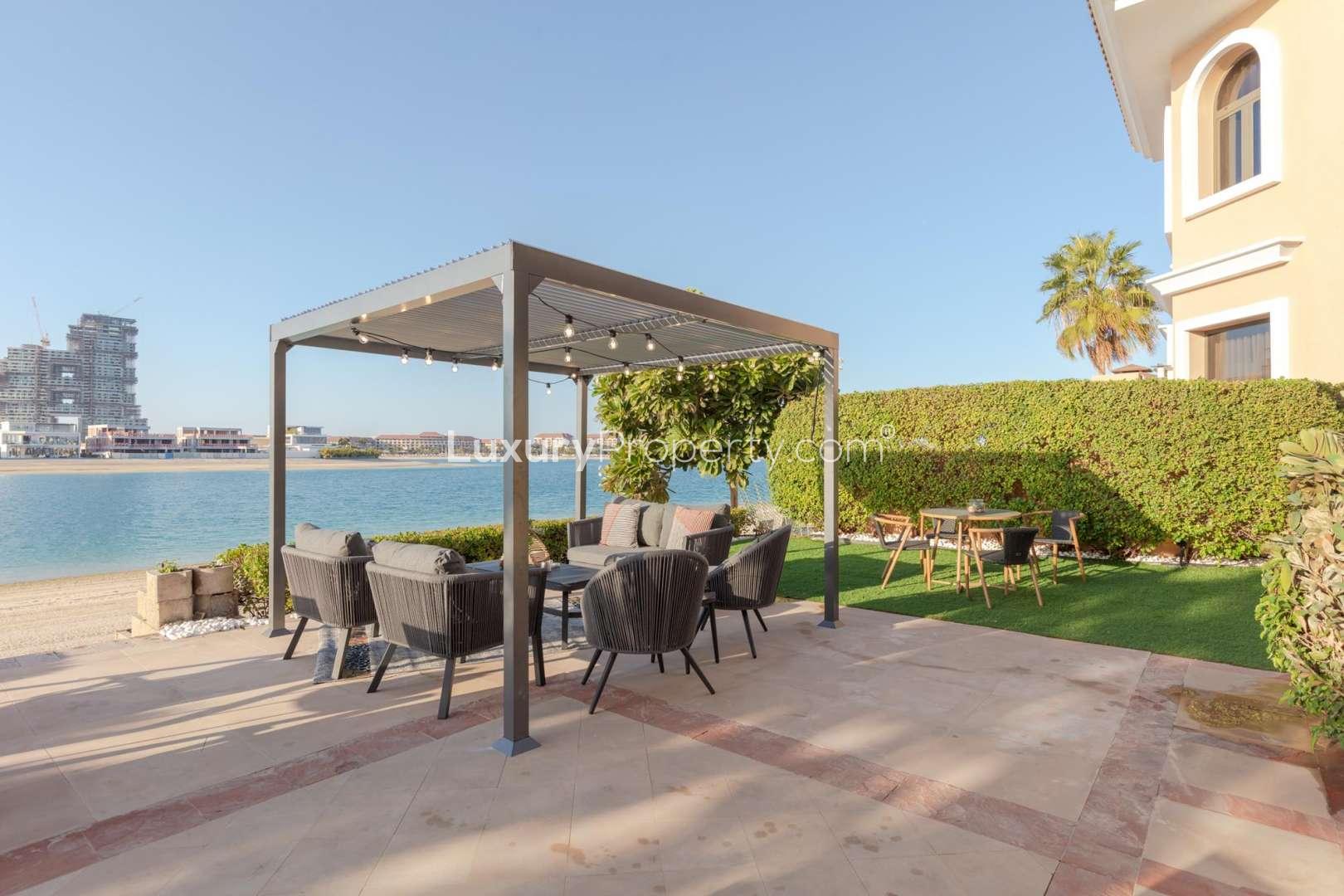 Stylish interior of Mediterranean villa on Palm Jumeirah with elegant decor and furnishings