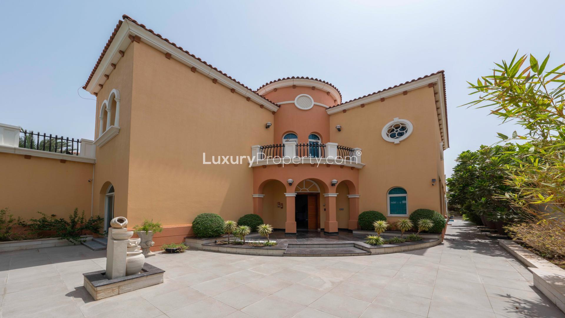 Renovated 5-bedroom villa exterior with pool in Jumeirah Park Legacy, for sale