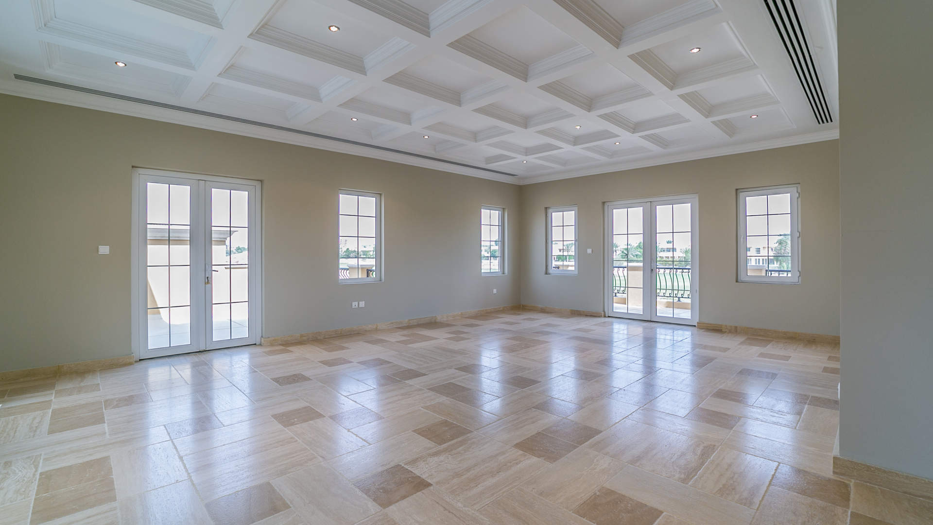 Front view of luxury 5-bed villa in Golf Homes, Arabian Ranches for sale