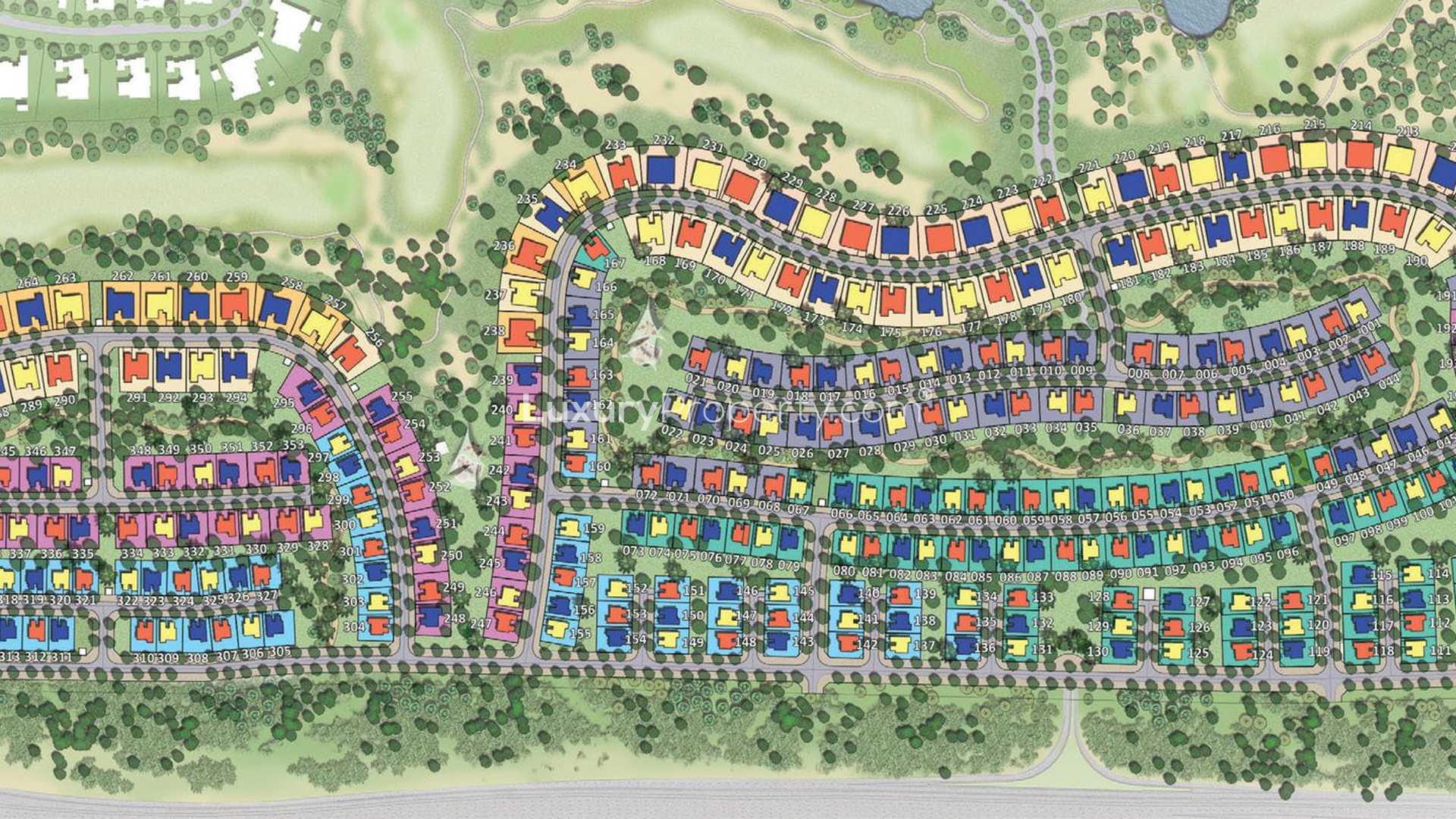 Floor plan of five-bedroom villa with pool in Dubai Hills Estate's Golf Place