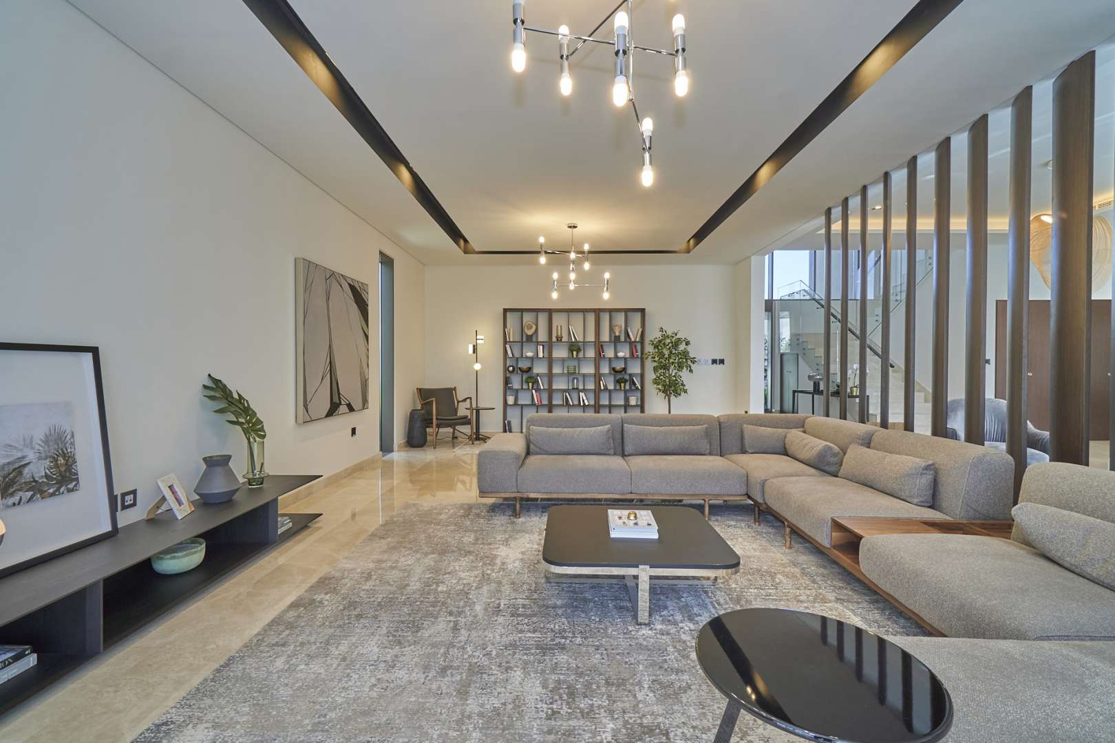 Stunning five-bedroom villa exterior with garden in Golf Place, Dubai Hills Estate