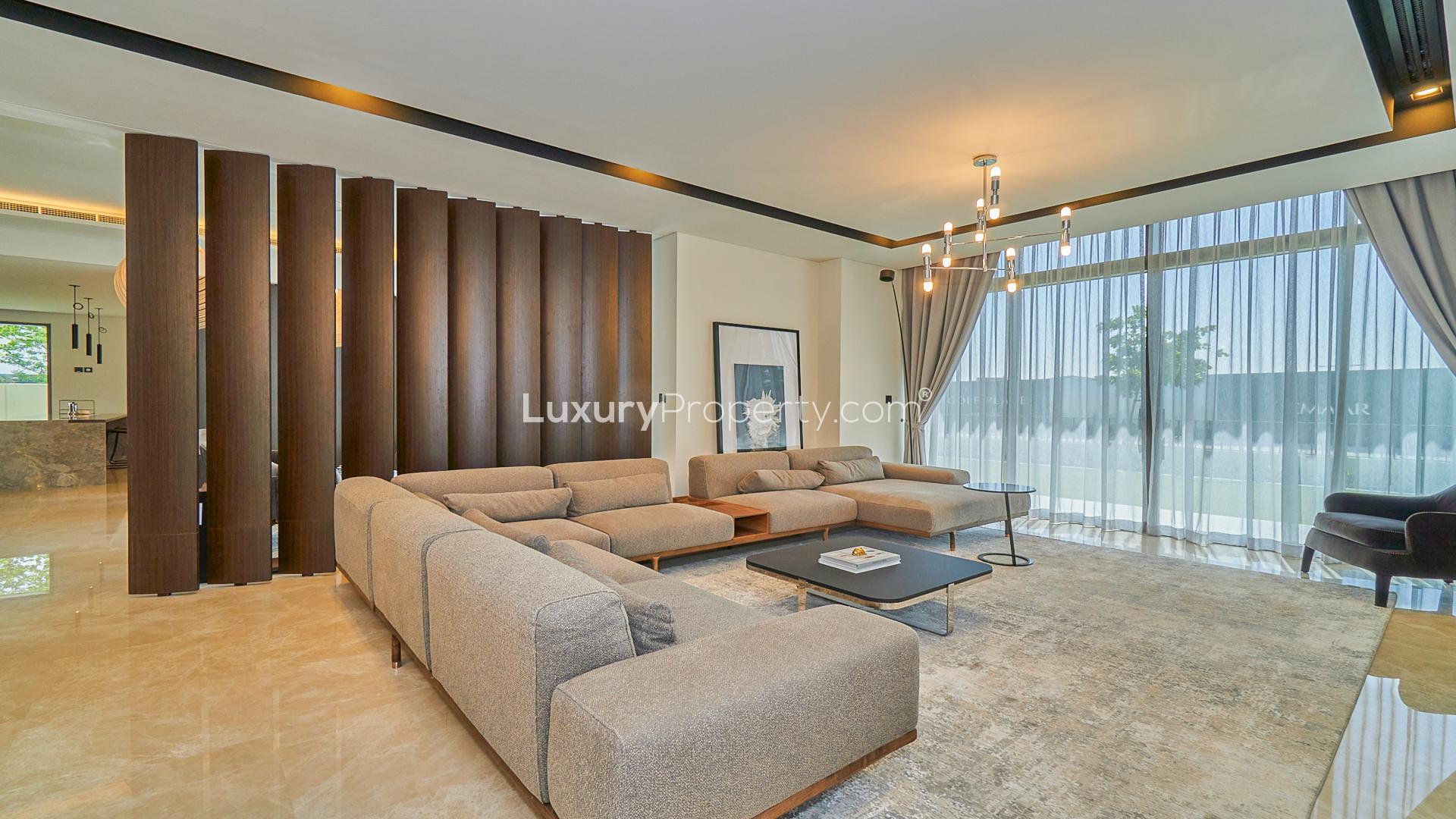 Modern villa with landscaped garden in Dubai Hills Estate, Golf Place, for sale