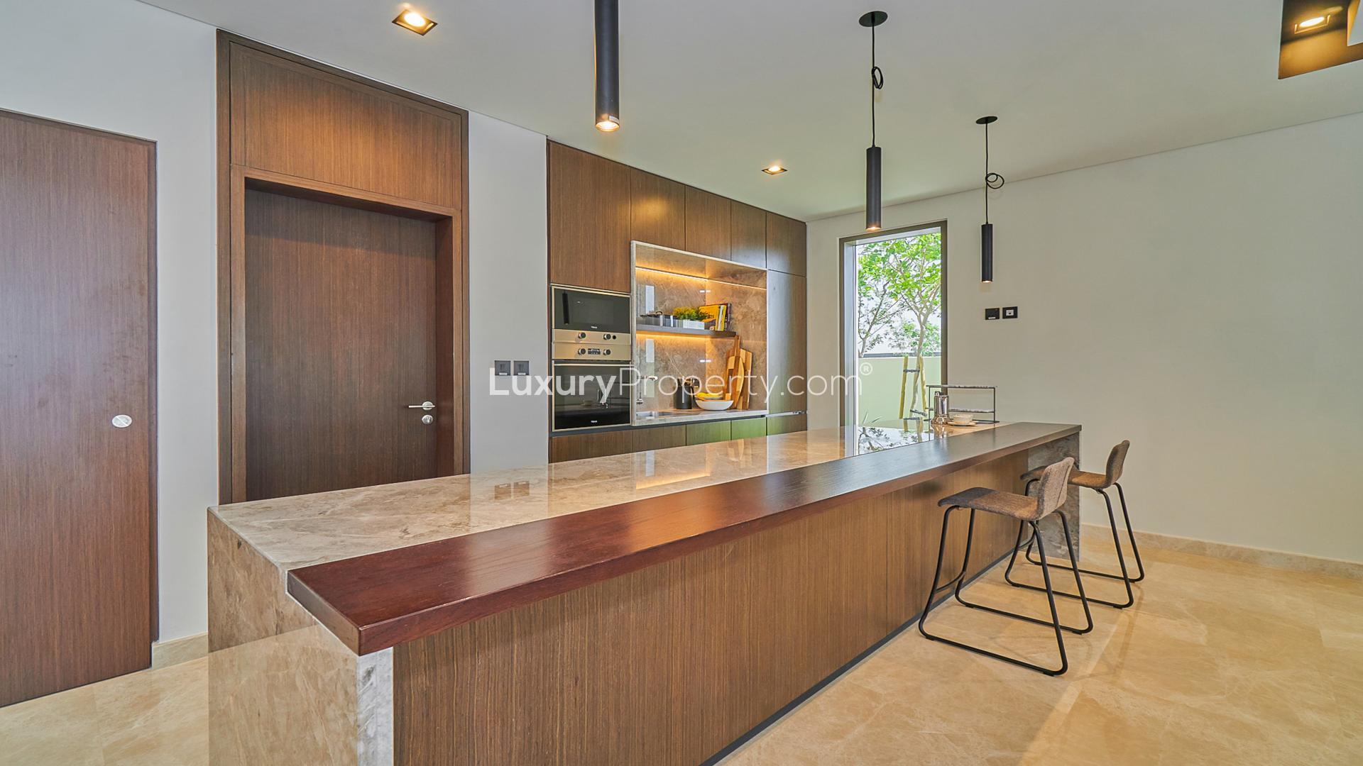 Modern villa living room with elegant decor in Dubai Hills Estate, Golf Place