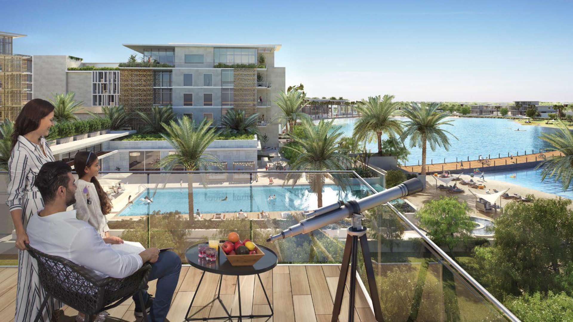 Luxurious five-bedroom villa exterior with pool in Harmony II, Tilal Al Ghaf