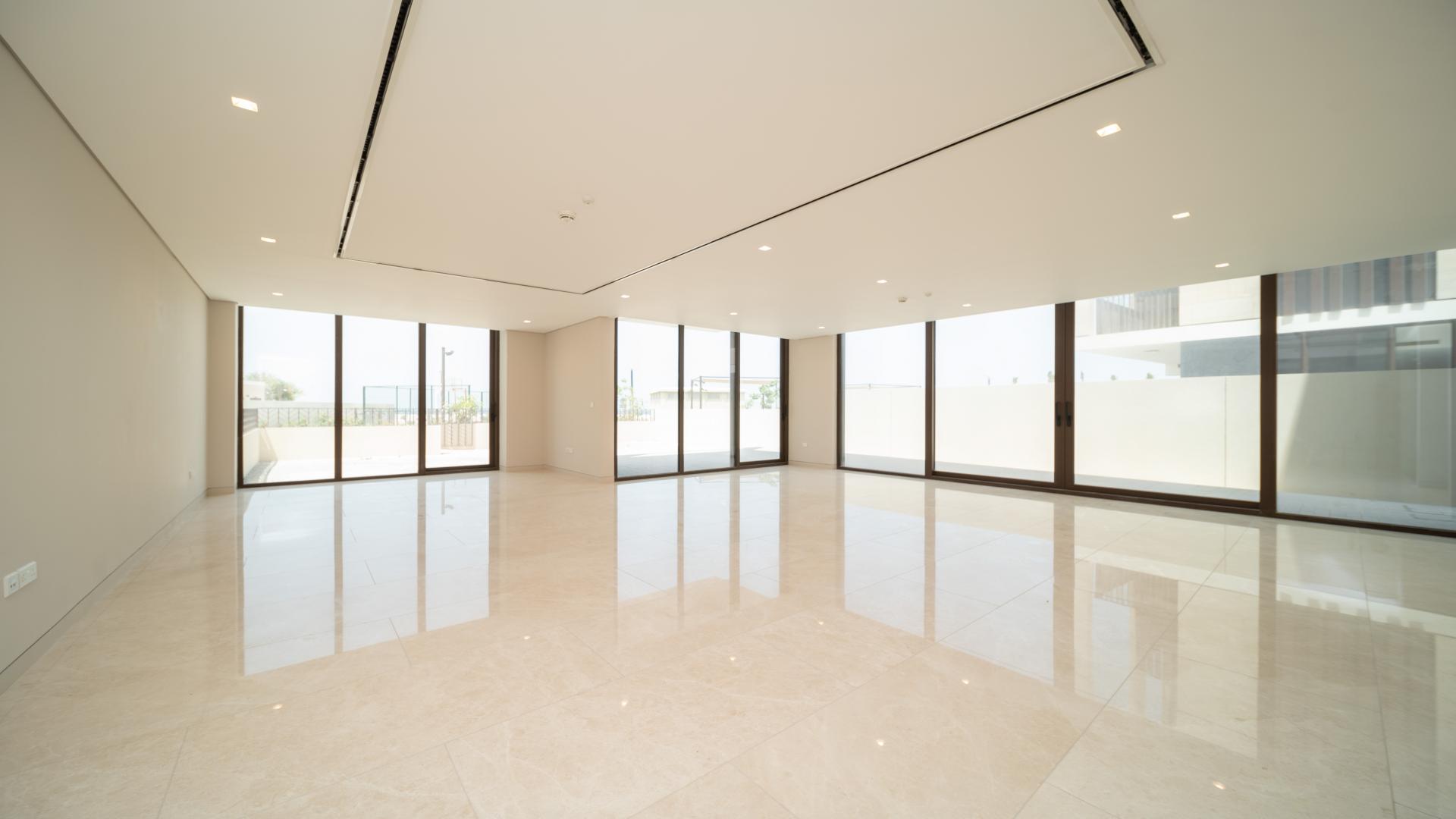 Modern five-bed villa exterior on Jumeirah Bay Island, available for sale